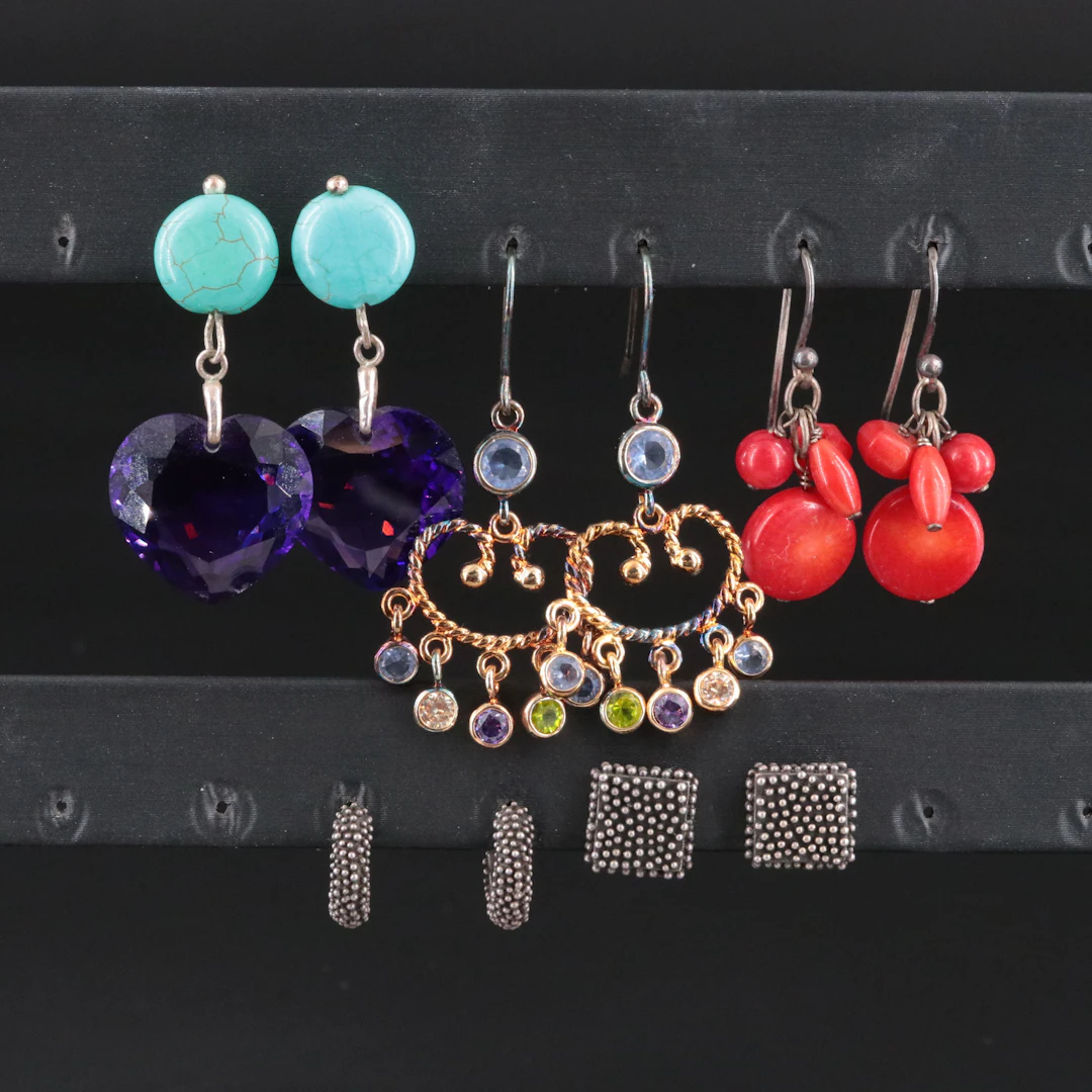 Barse Coral Drops Featured in Sterling Earring Collection