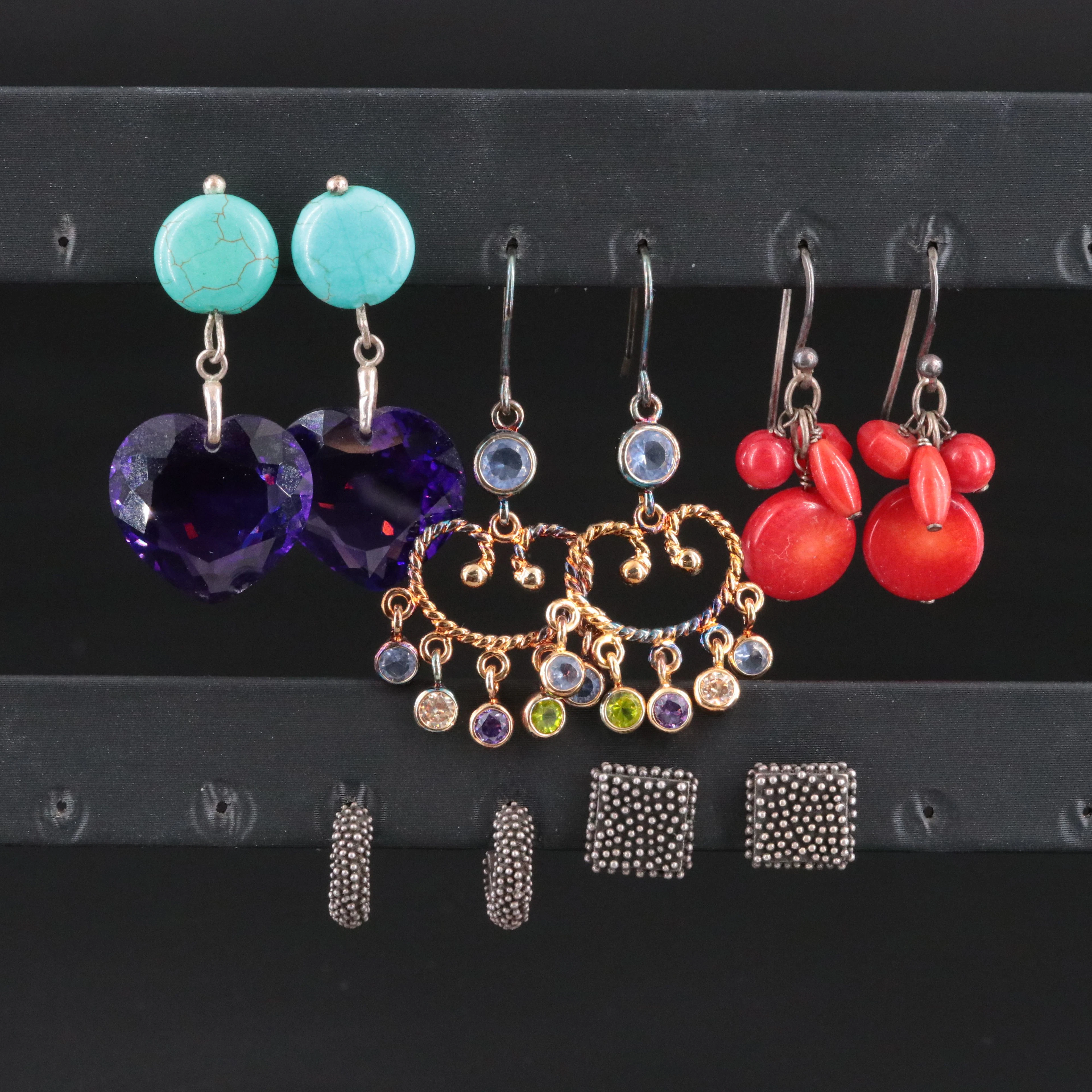Barse Coral Drops Featured in Sterling Earring Collection