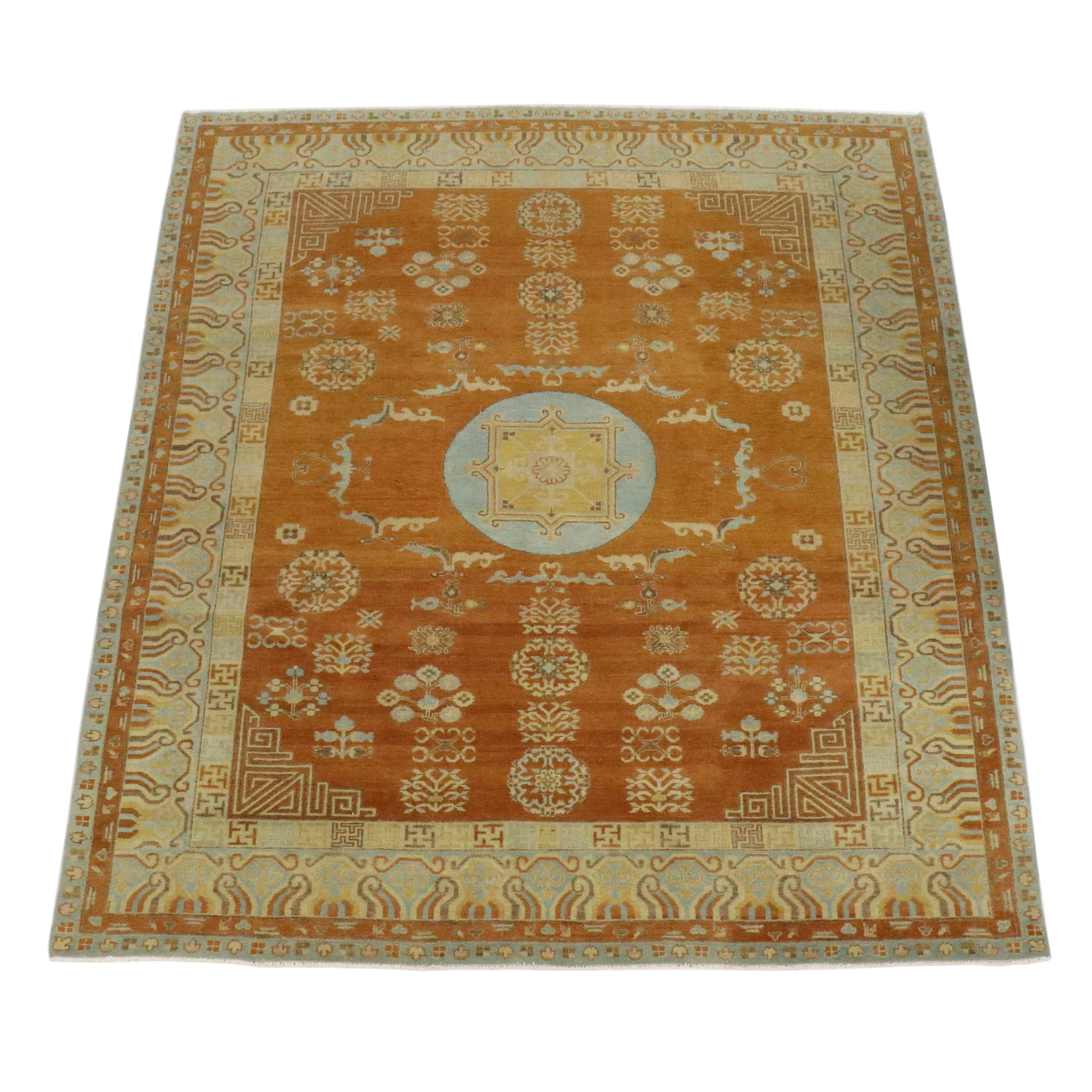 8'11 x 14'5 Hand-Knotted East Turkestan Khotan Room Sized Rug