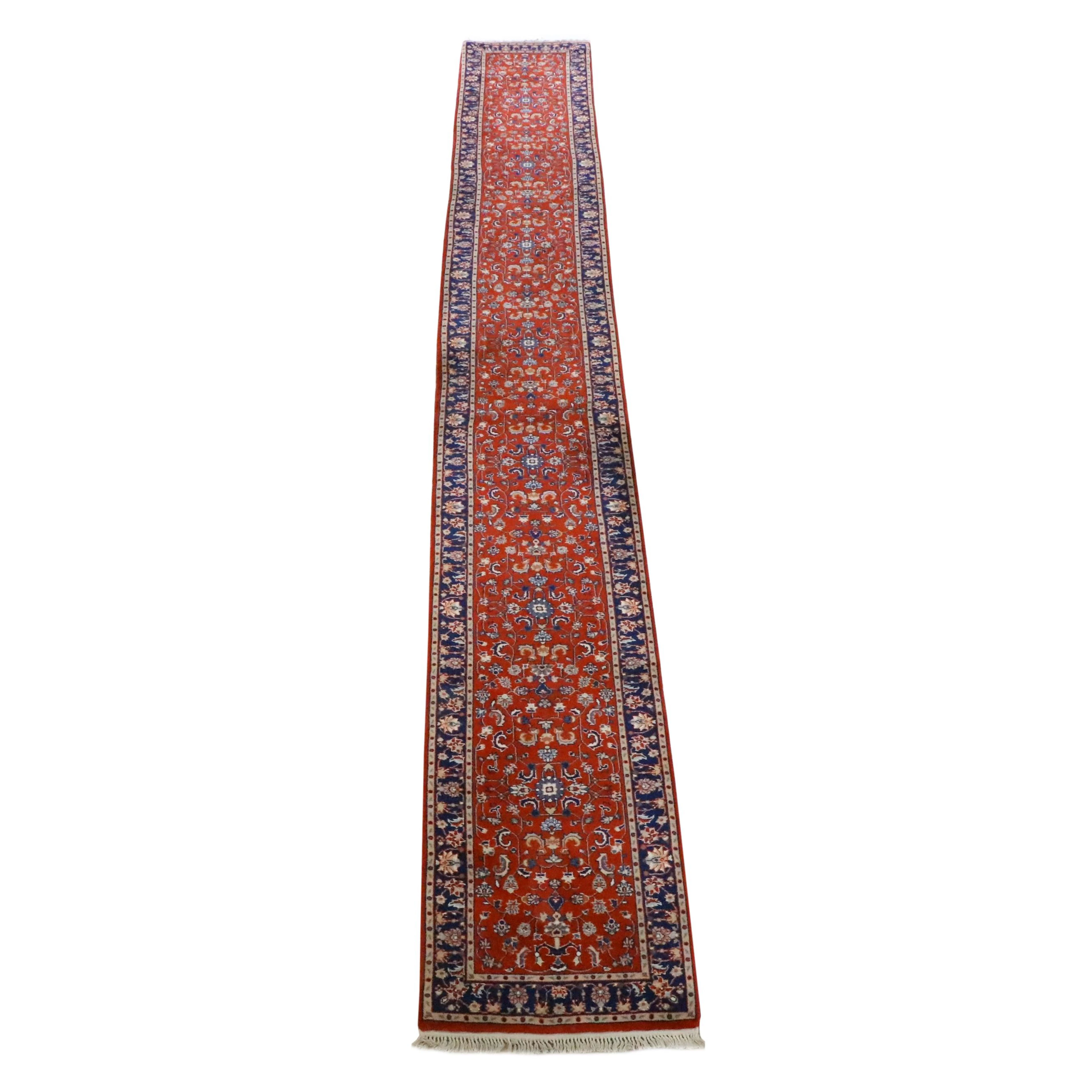 2'6 x 20'7 Hand-Knotted Persian Tabriz Style Extra Long Carpet Runner