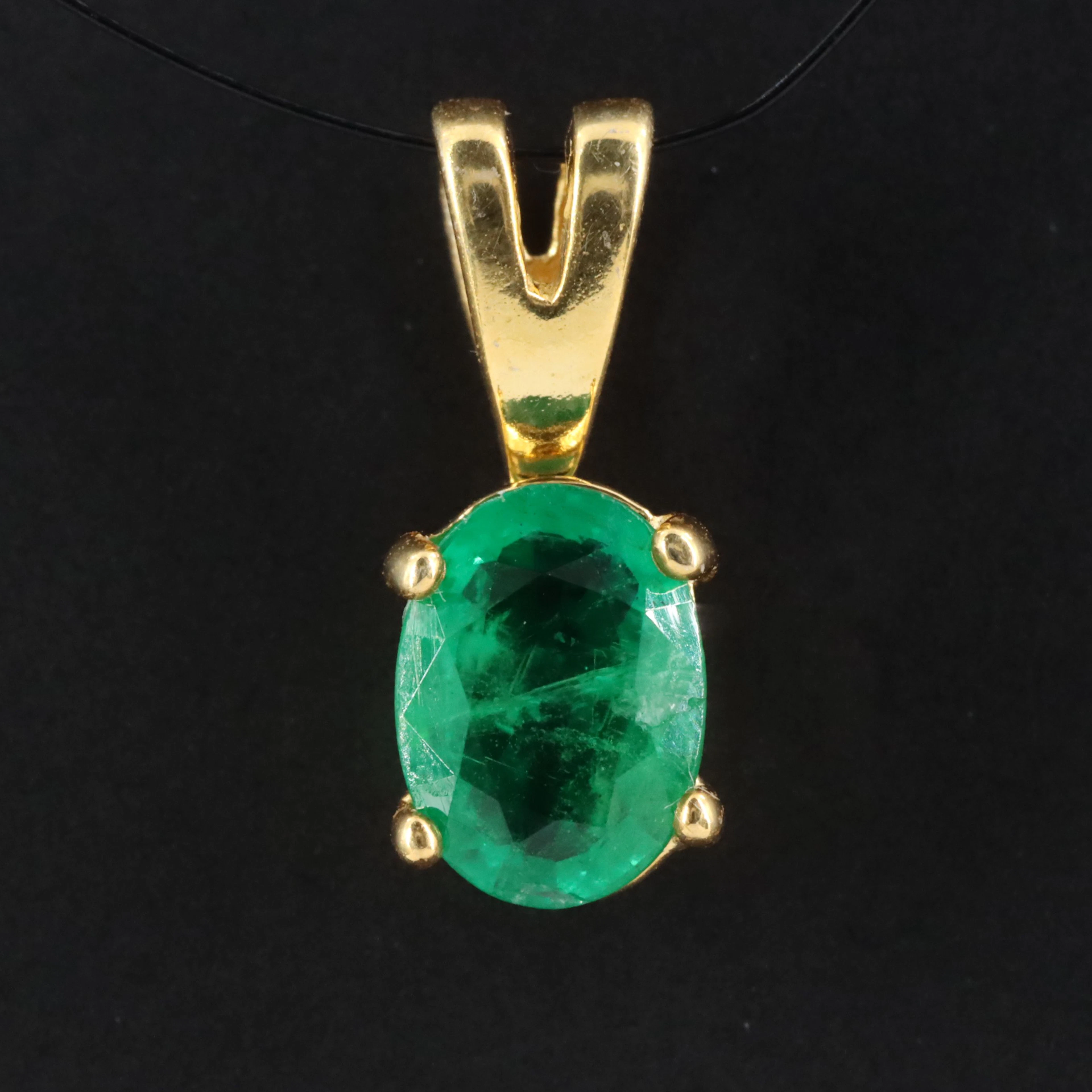 Sterling Emerald Pendant