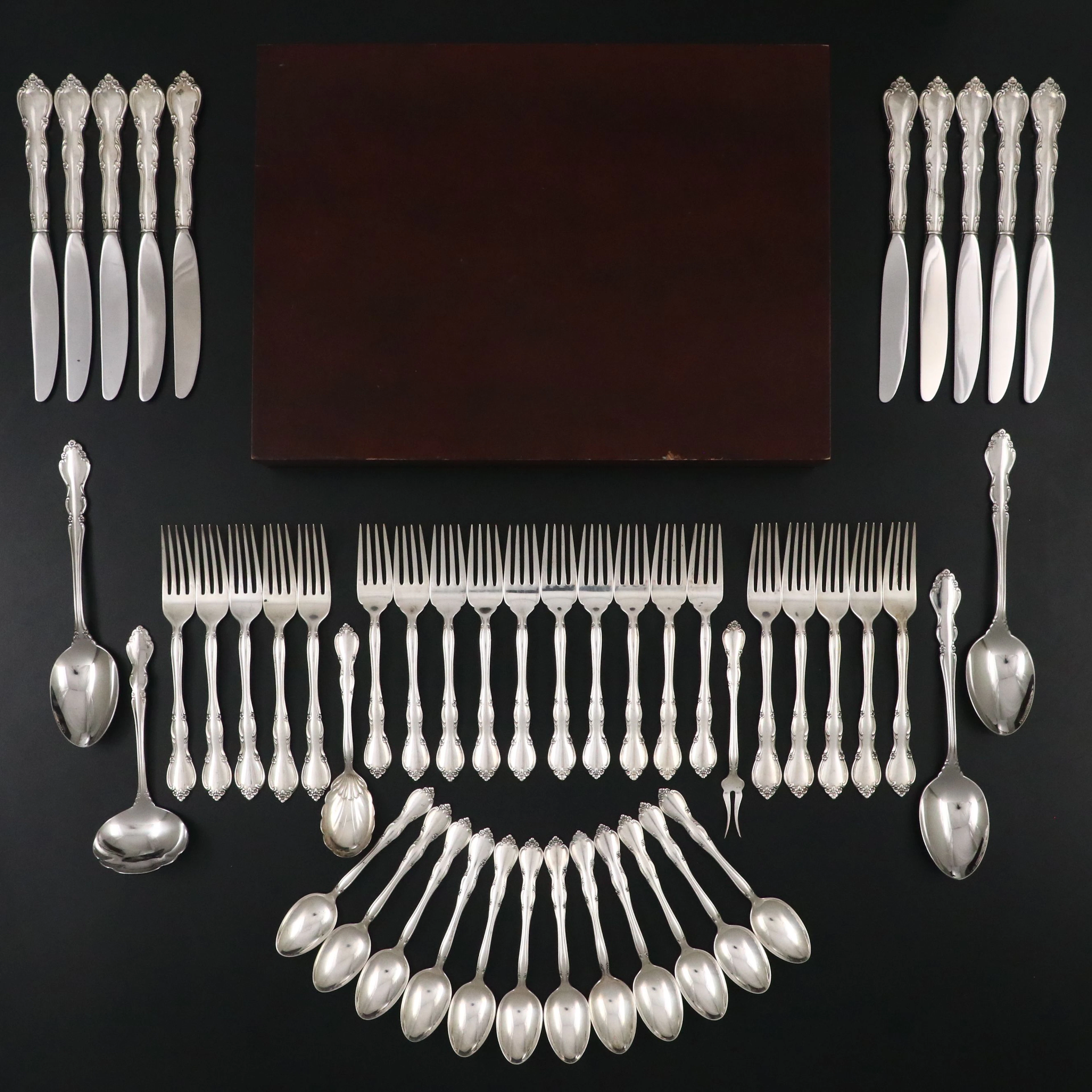 Gorham "Rose Tiara" Sterling with Oneida "Dover" Silver Plate Flatware