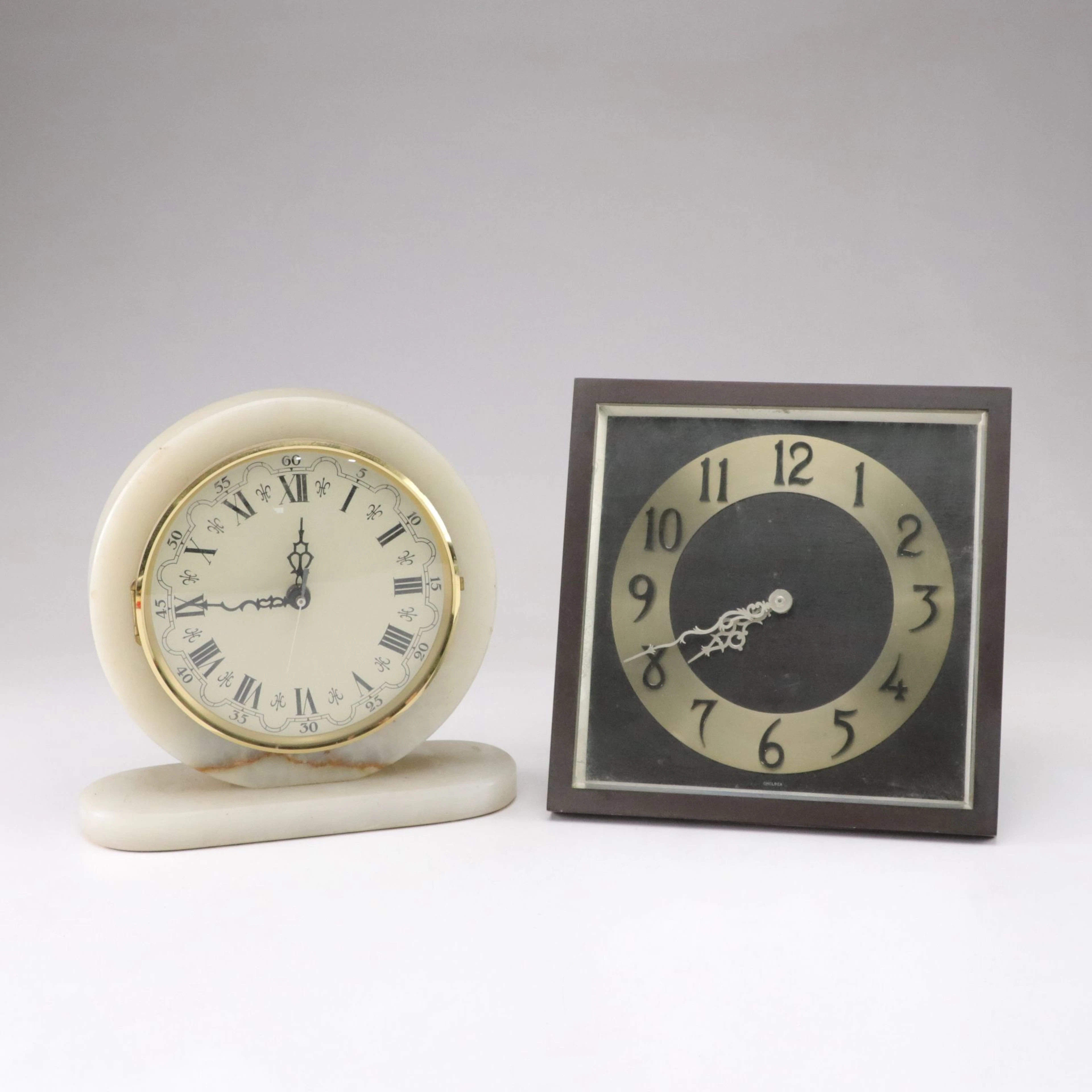Chelsea Metal with Other Calcite Marble Mantel Clocks