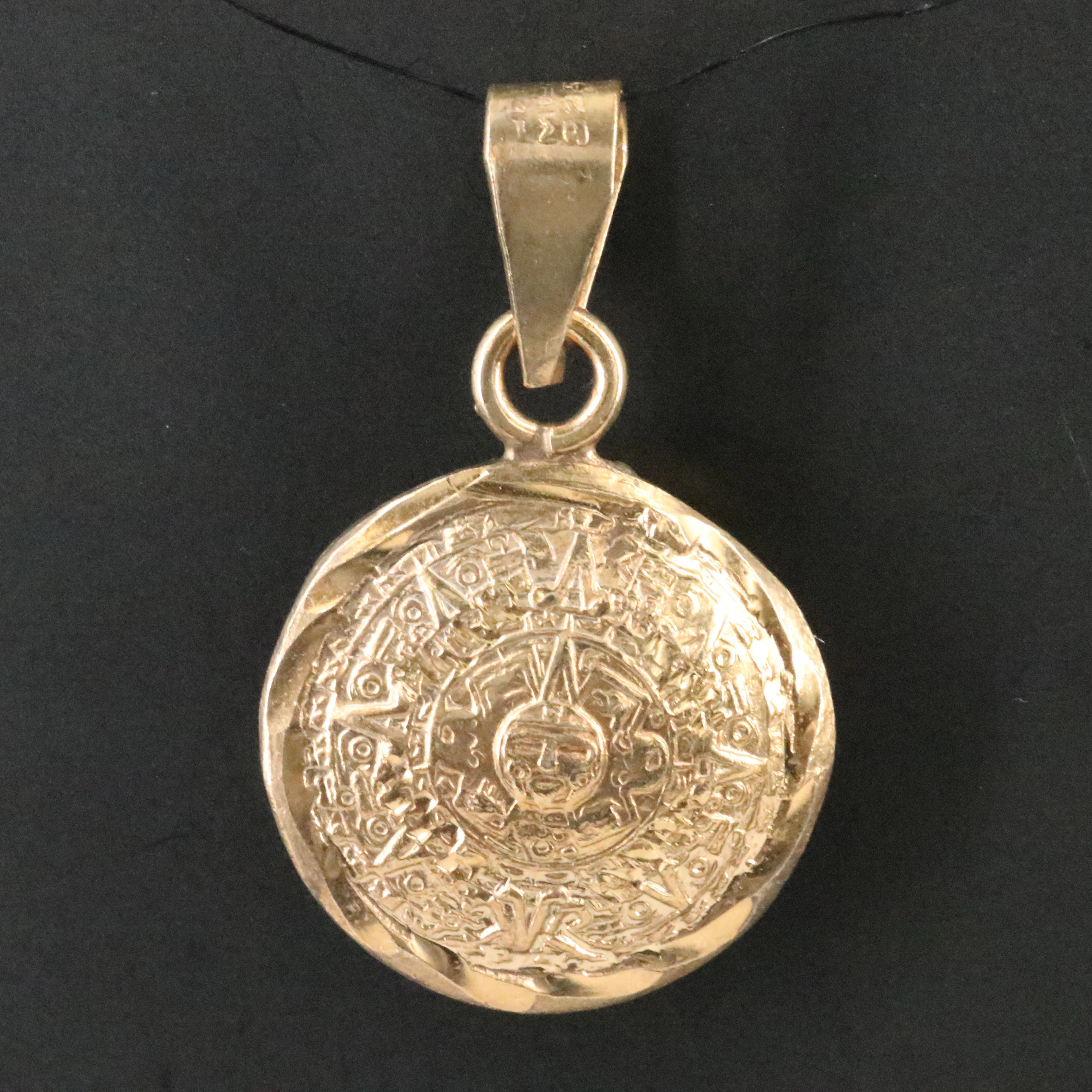 Mexican Sterling Aztec Calendar Pendant