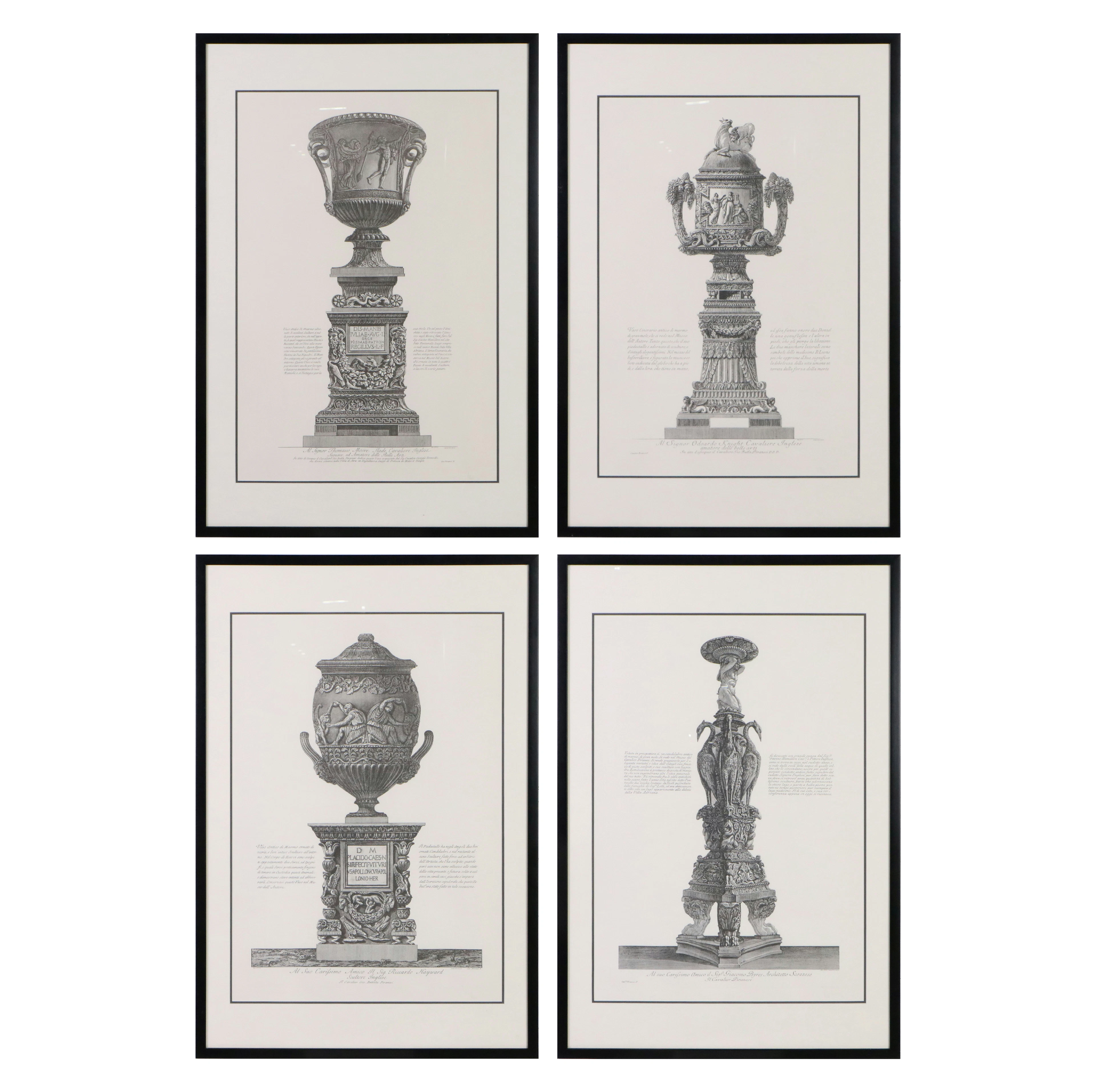 After Giovanni Battista Piranesi Etchings of Tabletop Décor, 20th Century