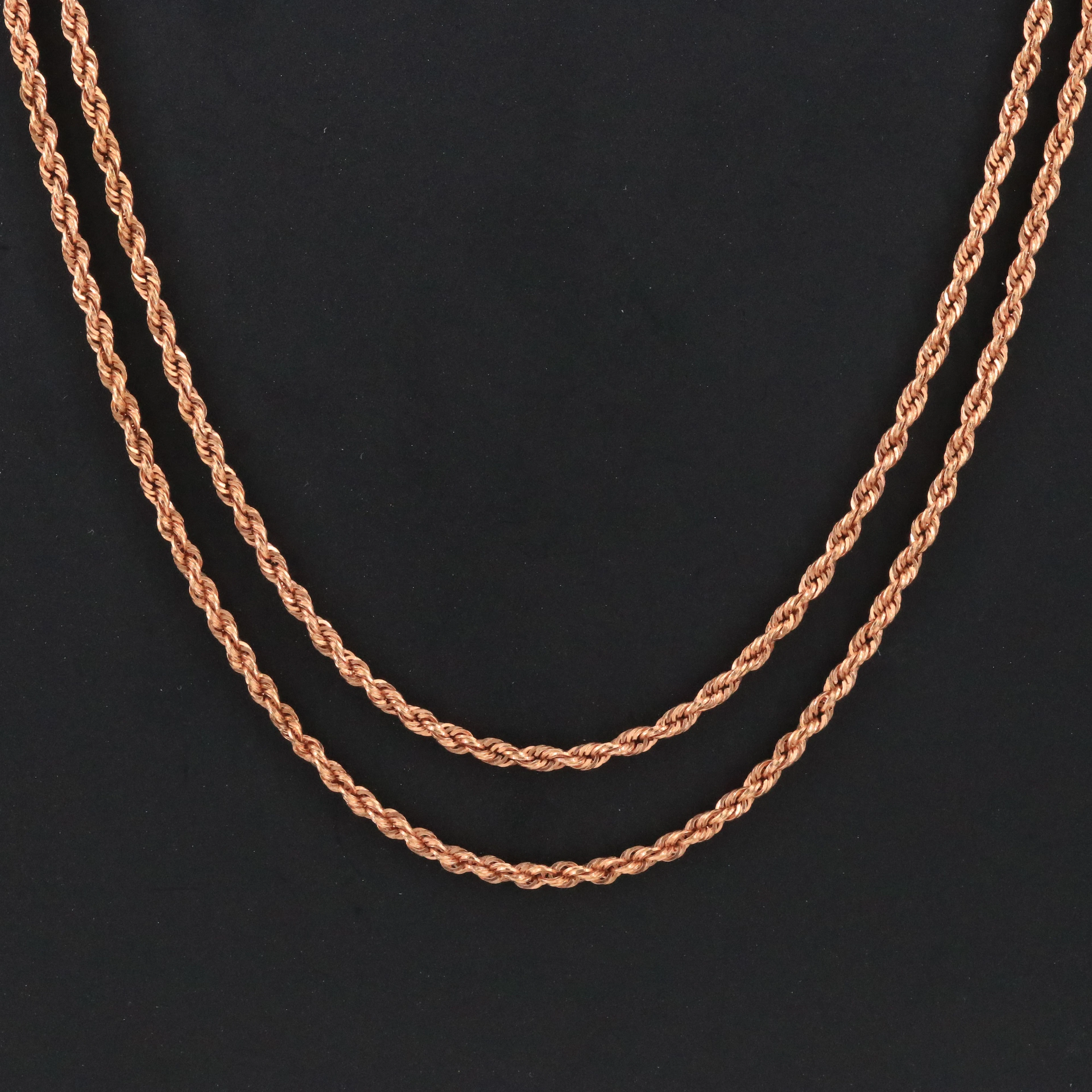 14K Double Strand Rope Chain Necklace