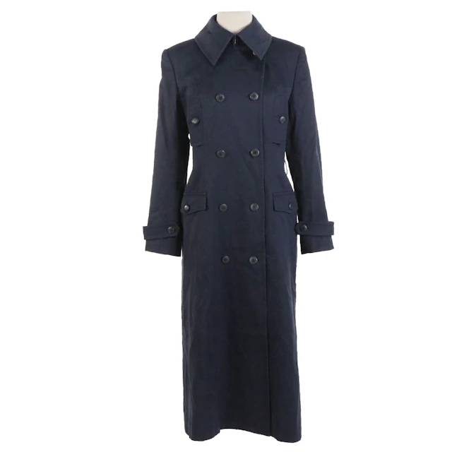 Christian Dior Sports Navy Blue Cotton Trench Coat with Printed Silk Lining