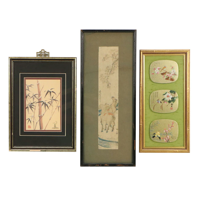 East-Asian Offset Lithograph and Woodblock Nature Prints, Mid-Late 20th Century