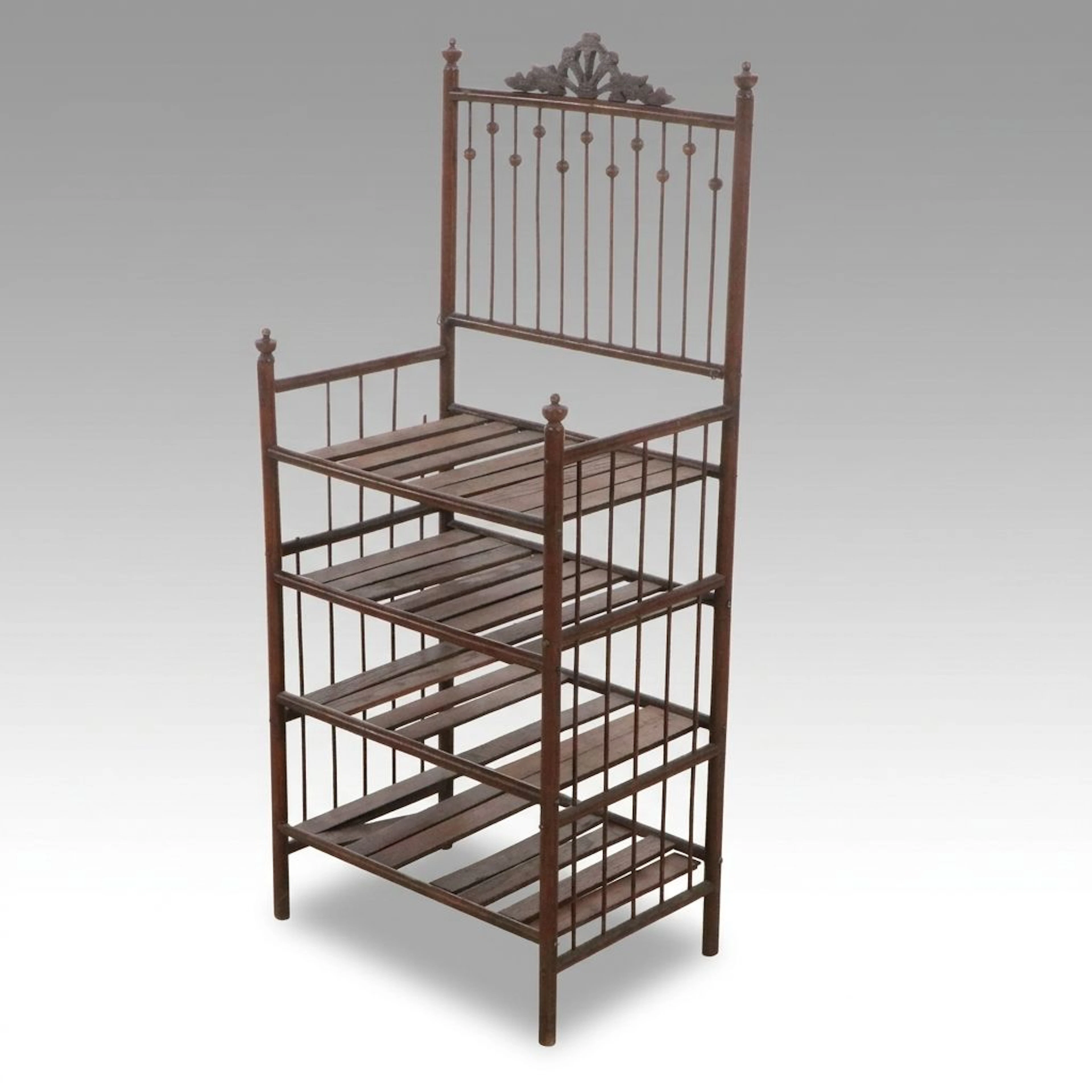 Victorian Aesthetic Movement Style Wooden Ball and Stick Étagère