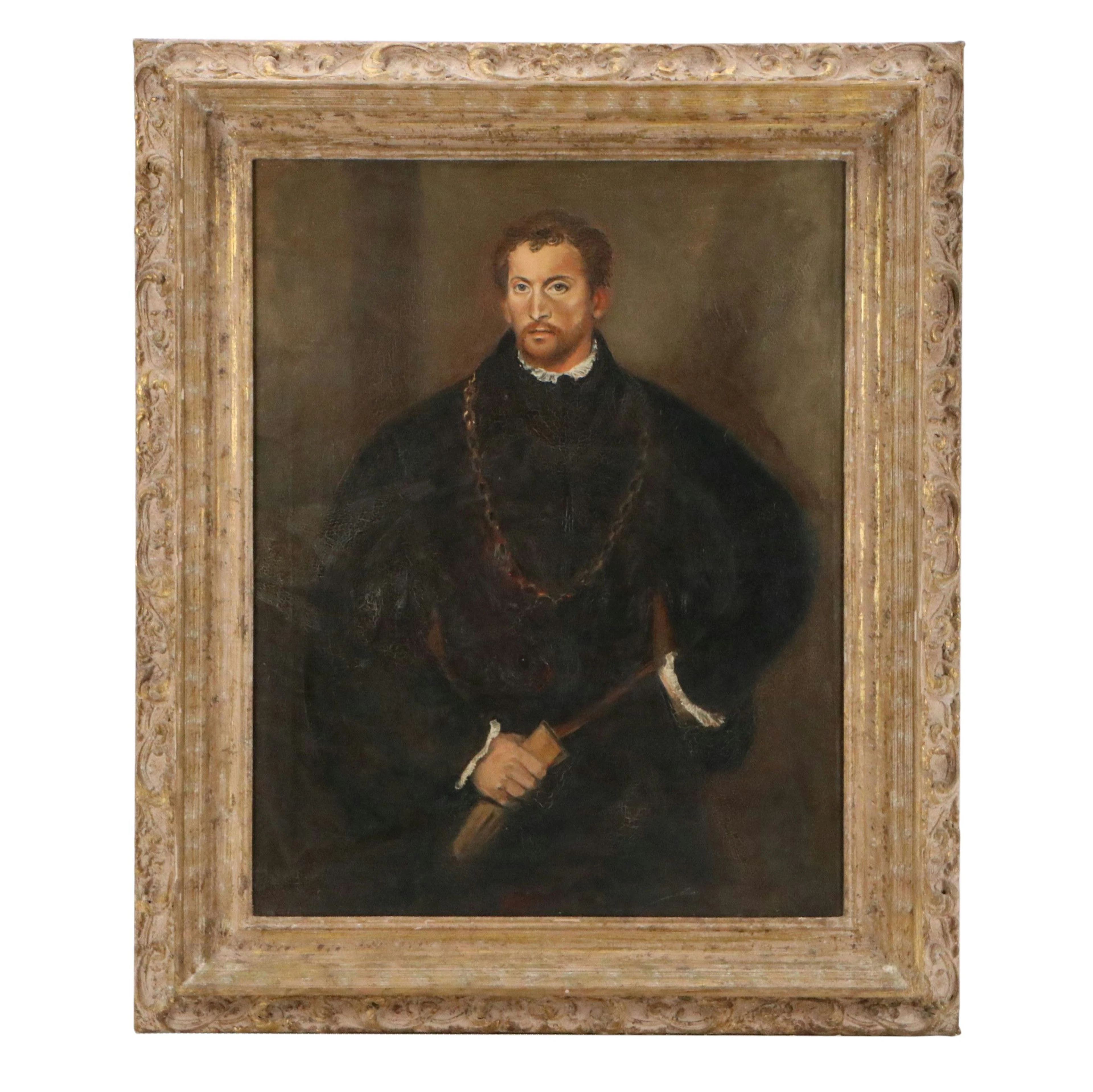 After Titian Oil Painting "Portrait of a Young Englishman"