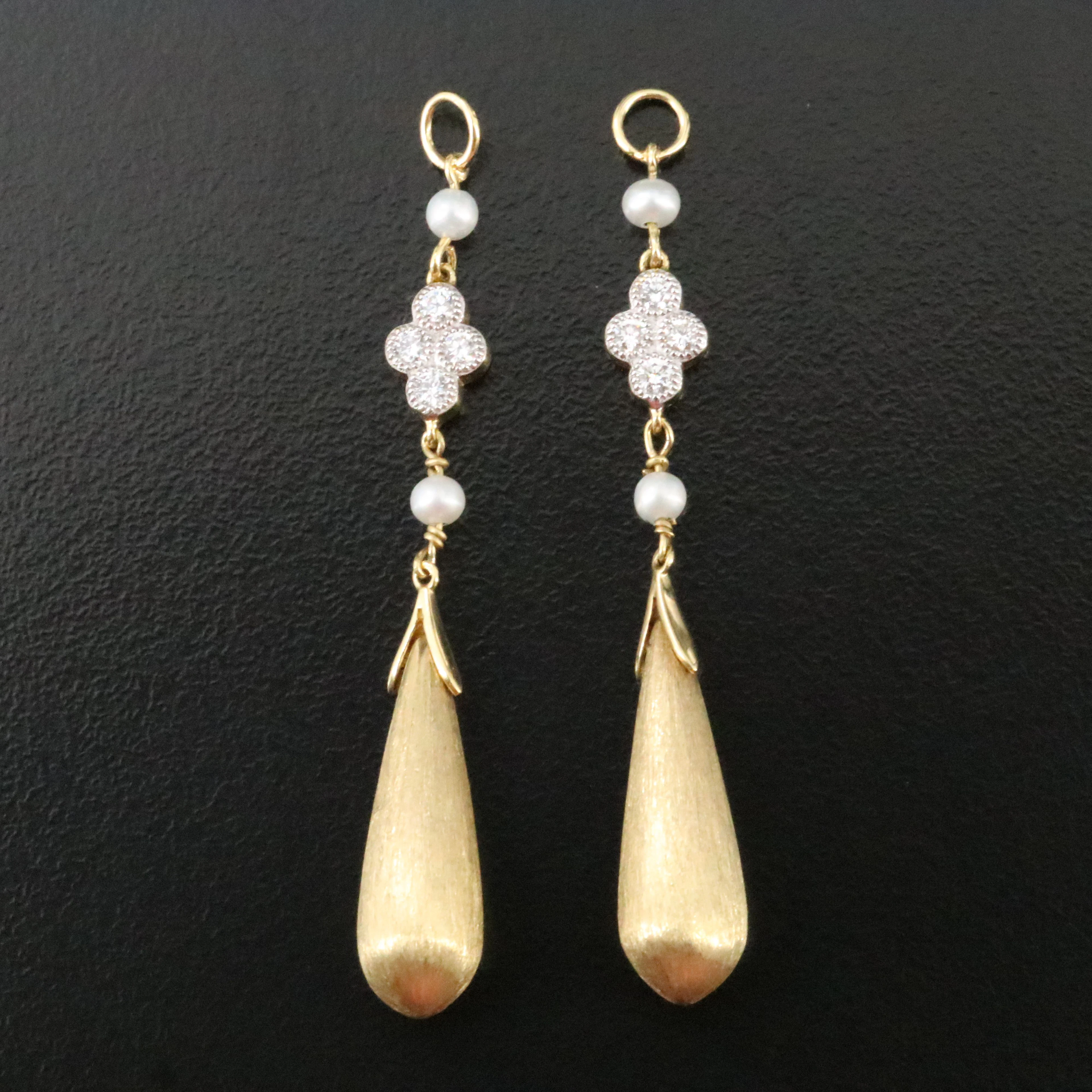 Jude Frances 18K Diamond and Seed Pearl Drop Enhancer