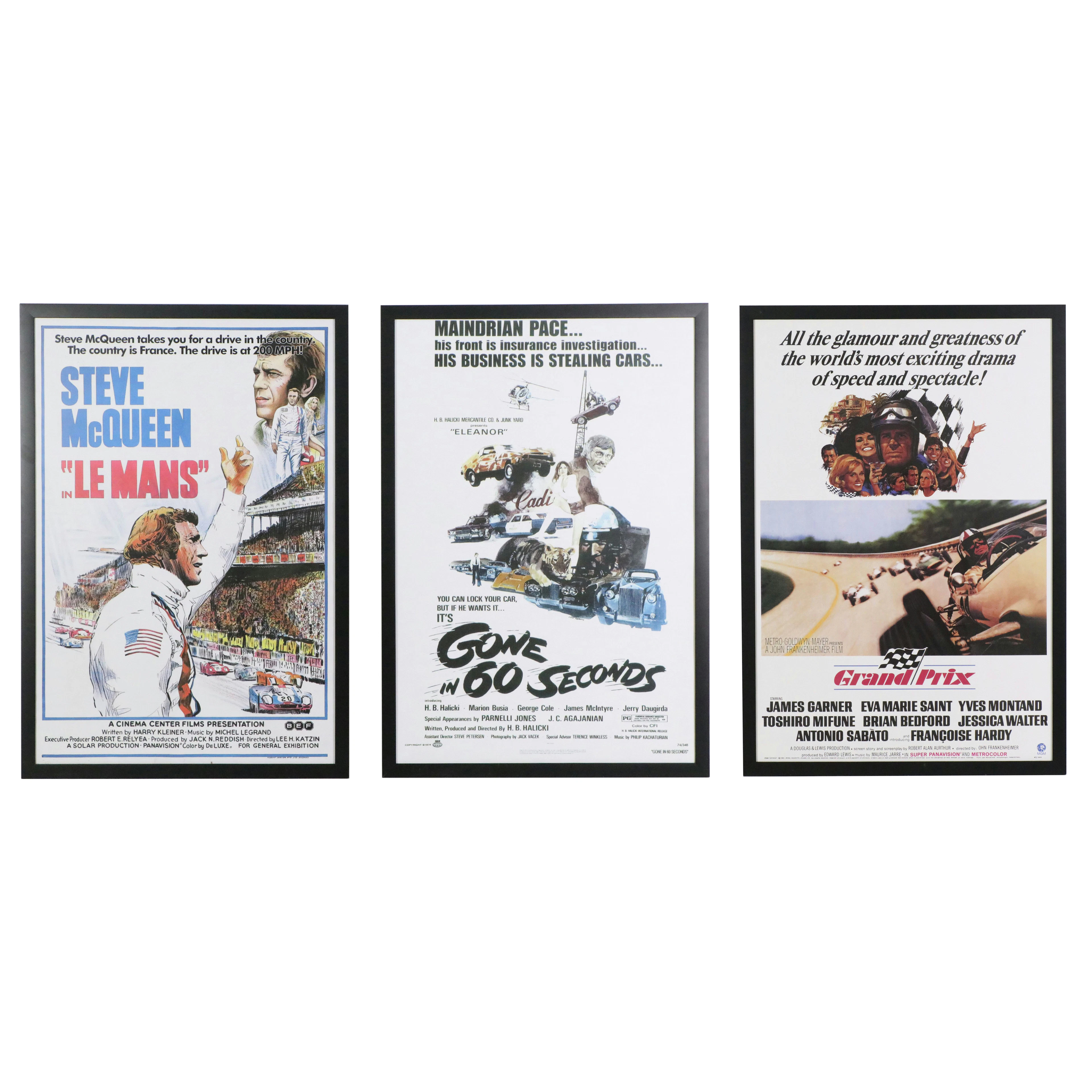 "Grand Prix," "Le Mans," and "Gone in 60 Seconds" Digital Movie Posters