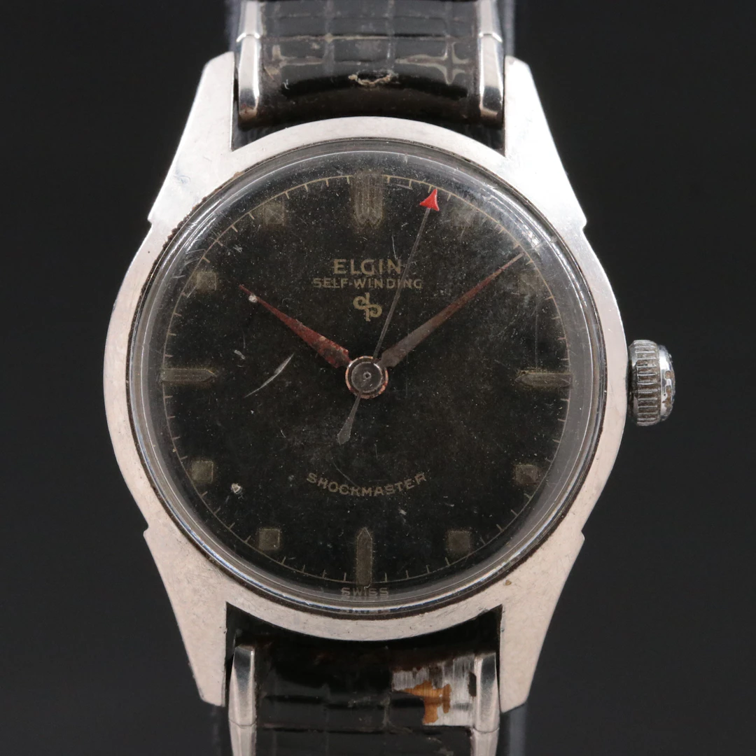 Elgin Self Winding Shock Master Stainless Steel Watch