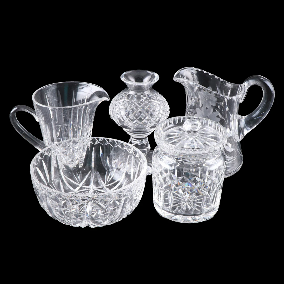 Waterford "Alana" Crystal Hurricane Candle Holder and More Crystal Décor