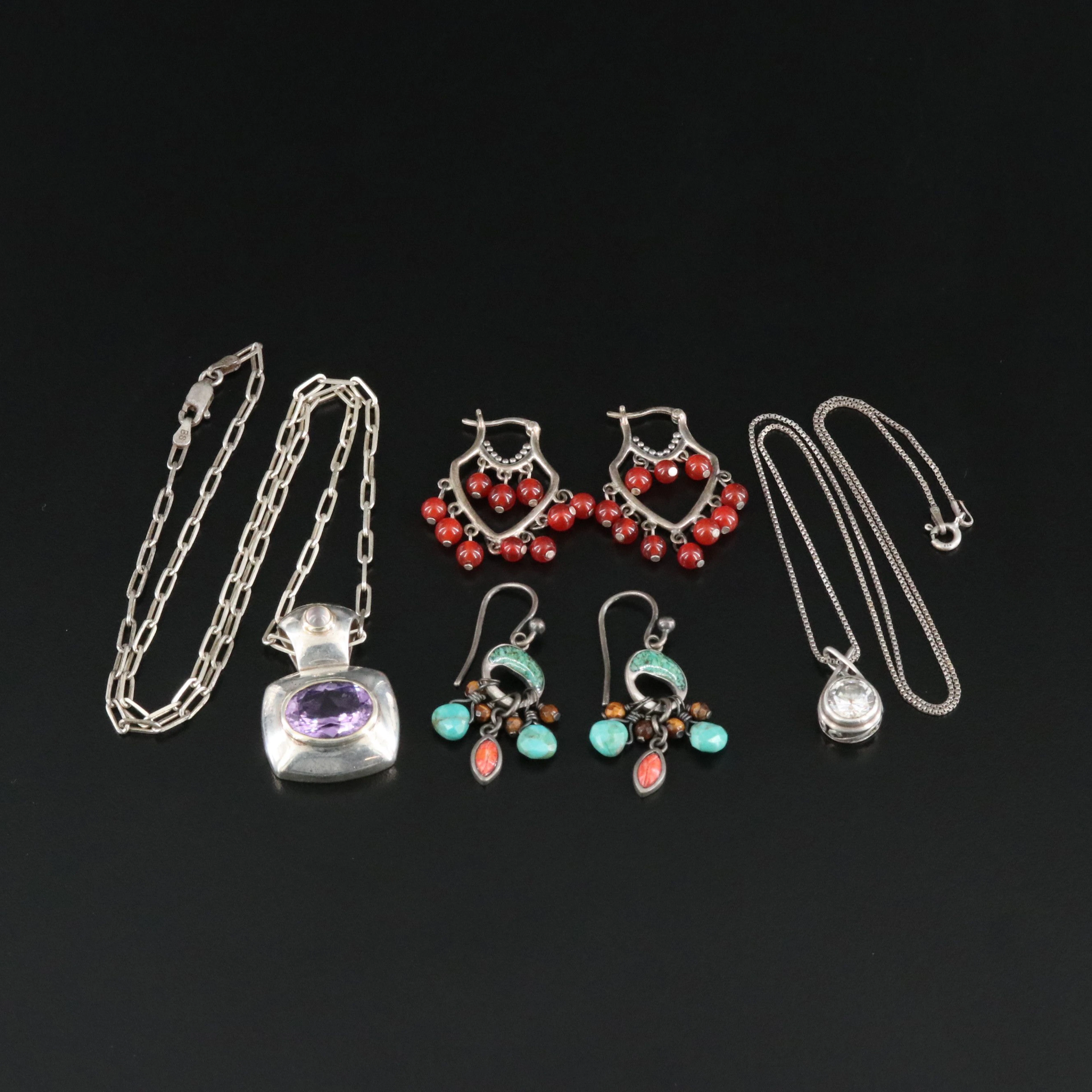 Sterling Pendant Necklaces & Earrings Including Silpada