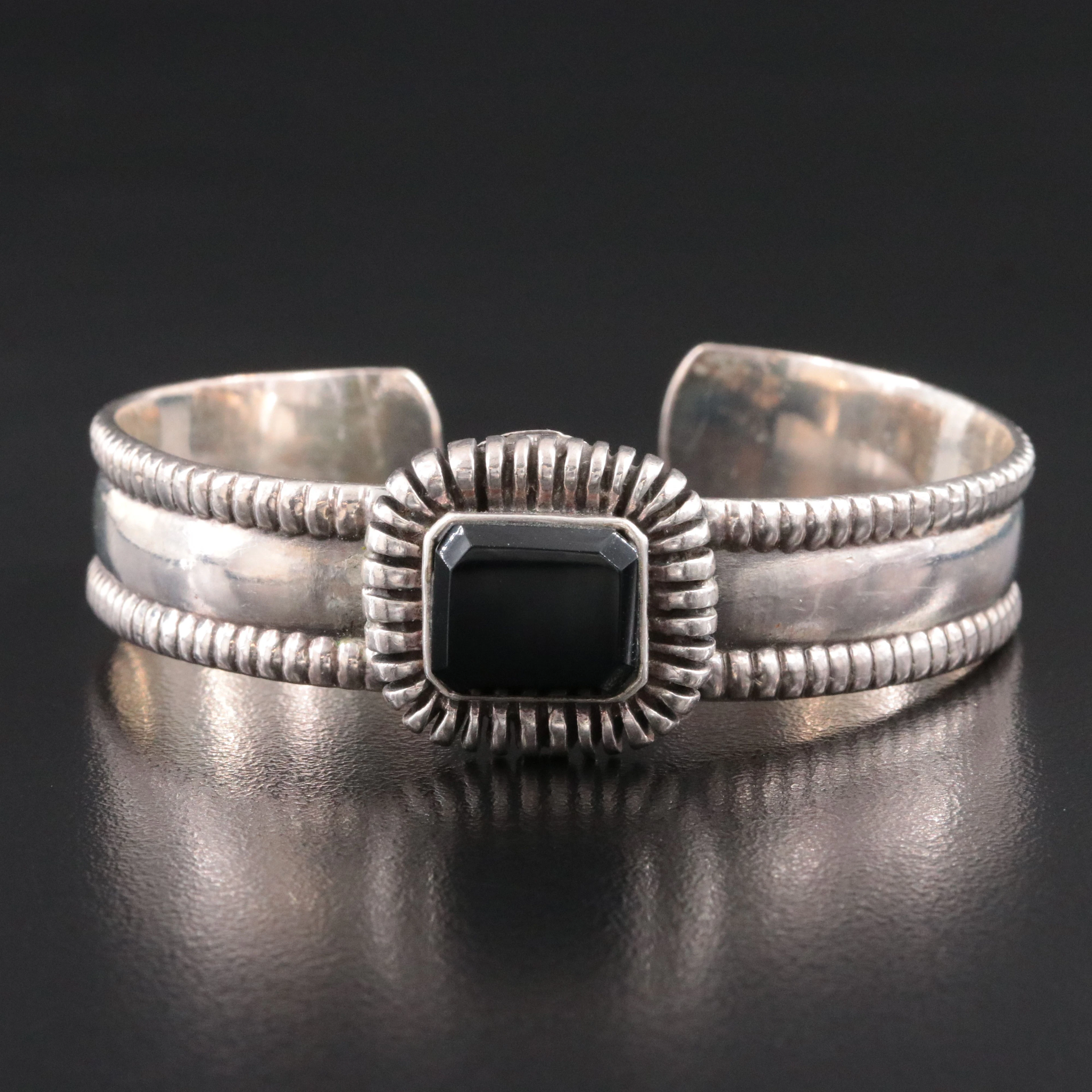 Sterling Black Onyx Cuff