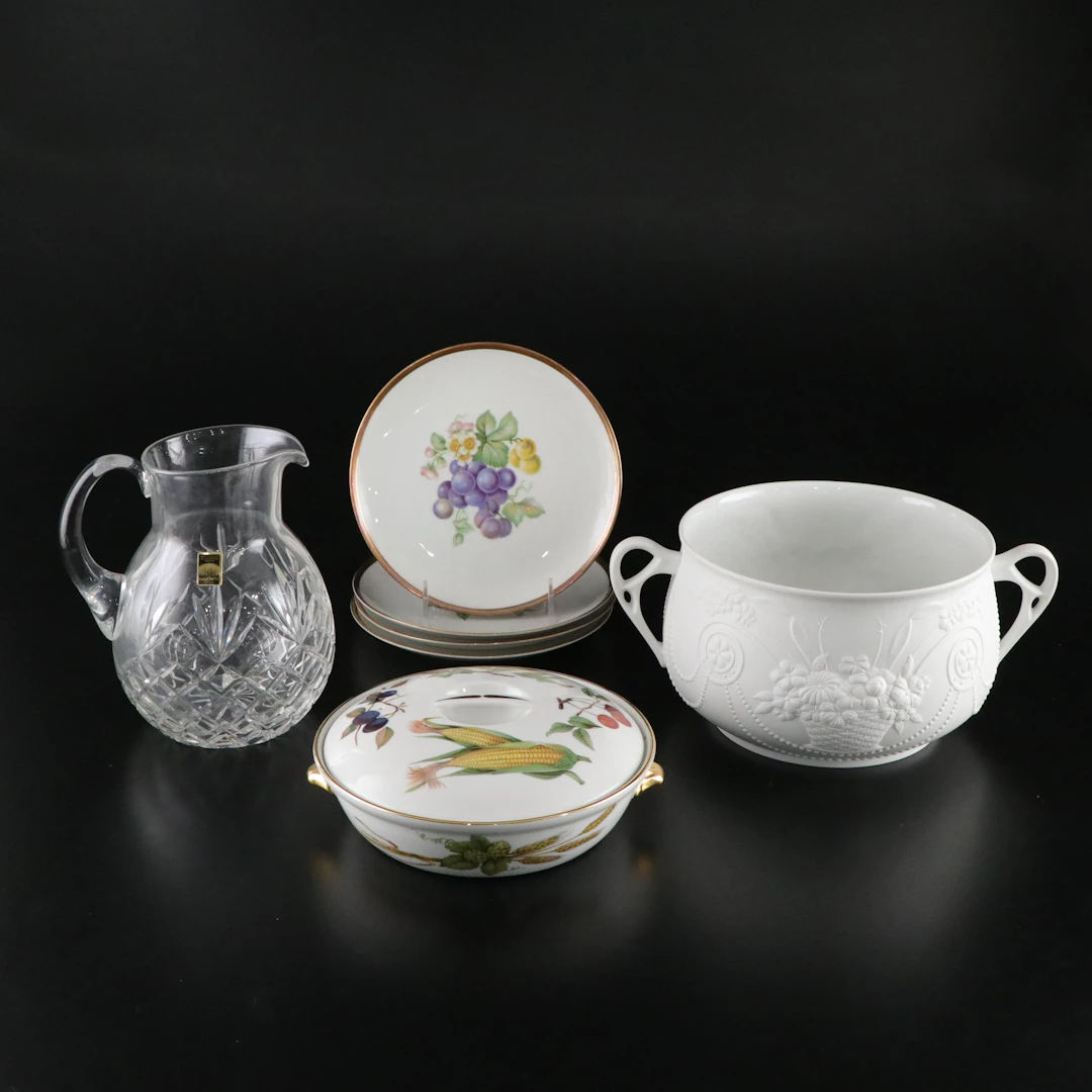 SamObor Kristal "Illusions" Pitcher with Porcelain Wine Cooler and More