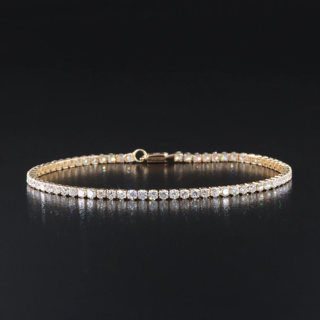 14K 3.16 CTW Lab Grown Diamond Line Bracelet with IGI Jewelry Report