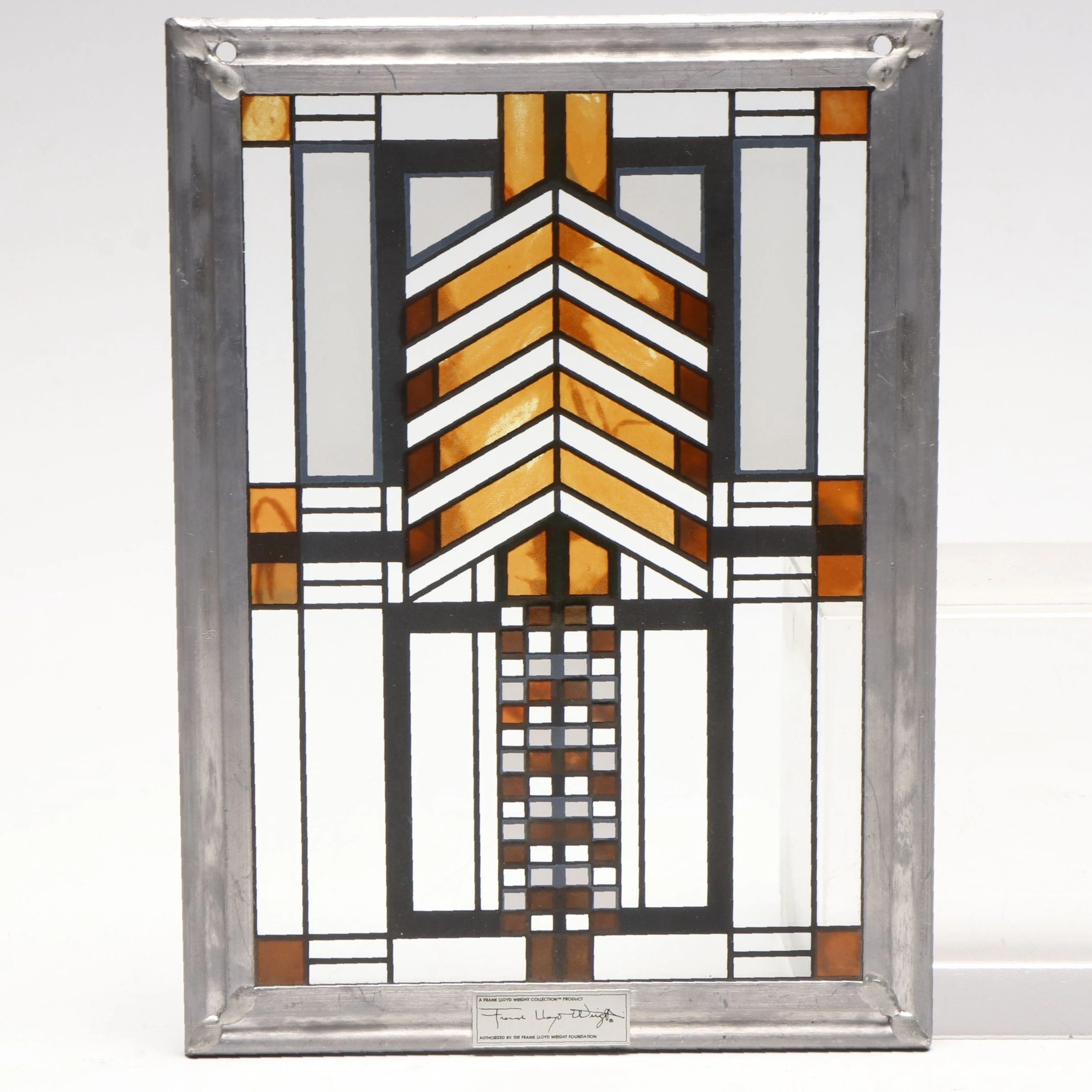 After Frank Lloyd Wright "Autumn Sumac" Glass Panel Reproduction