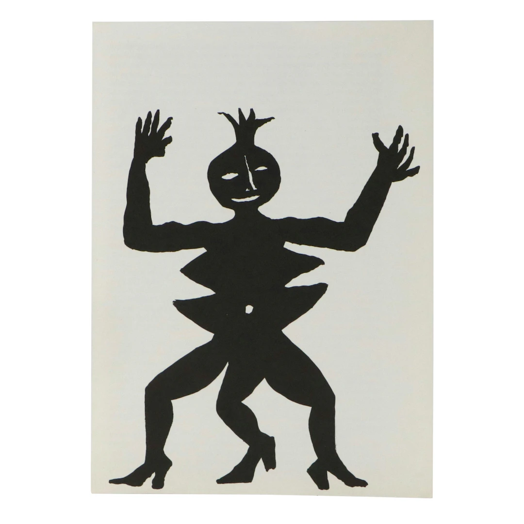 After Alexander Calder Lithograph of Three-Legged Figure, 1975