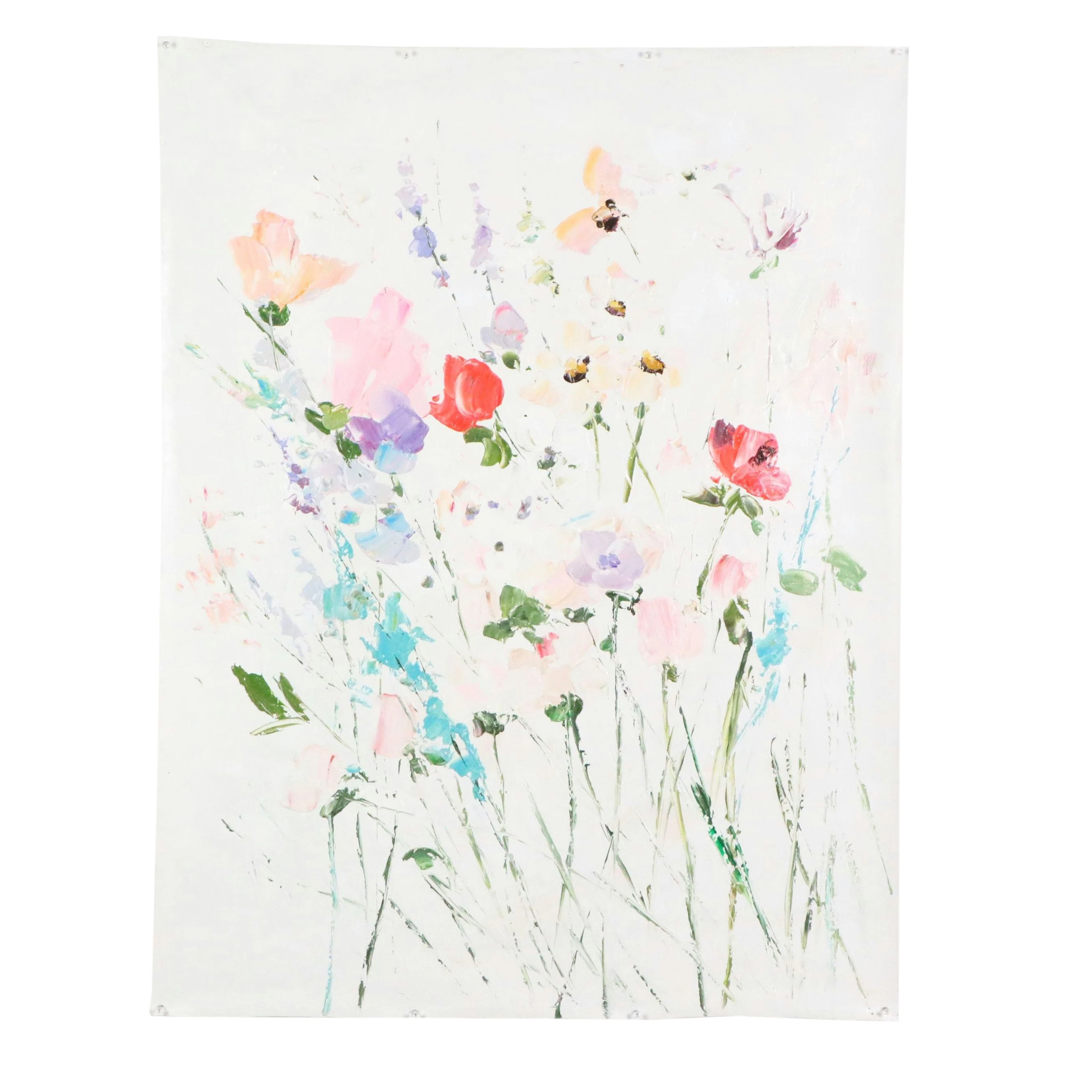 Impressionistic Oil Painting of Flowers, 21st Century