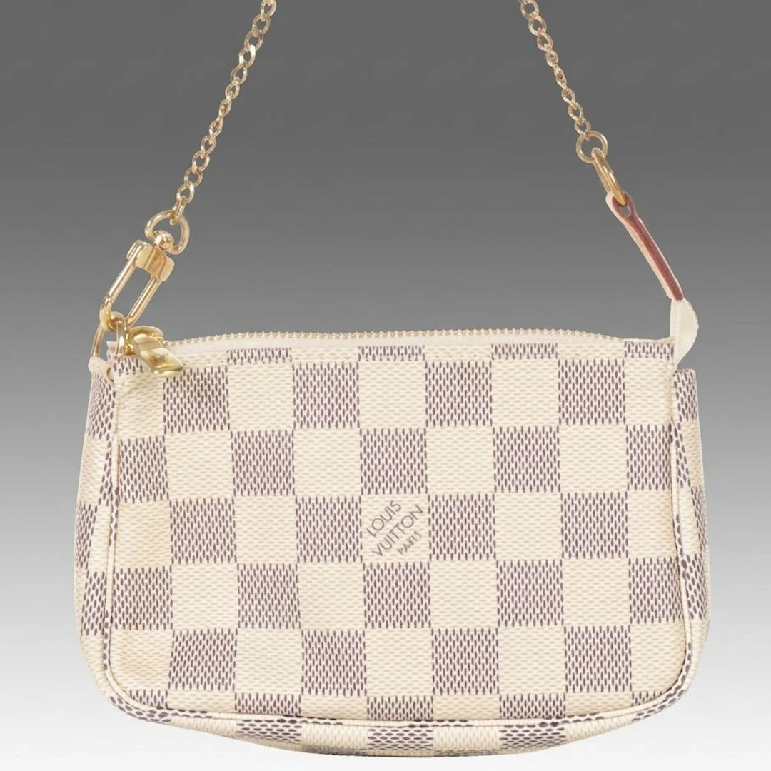 Louis Vuitton Mini Pochette Accessoires in Damier Azur Canvas