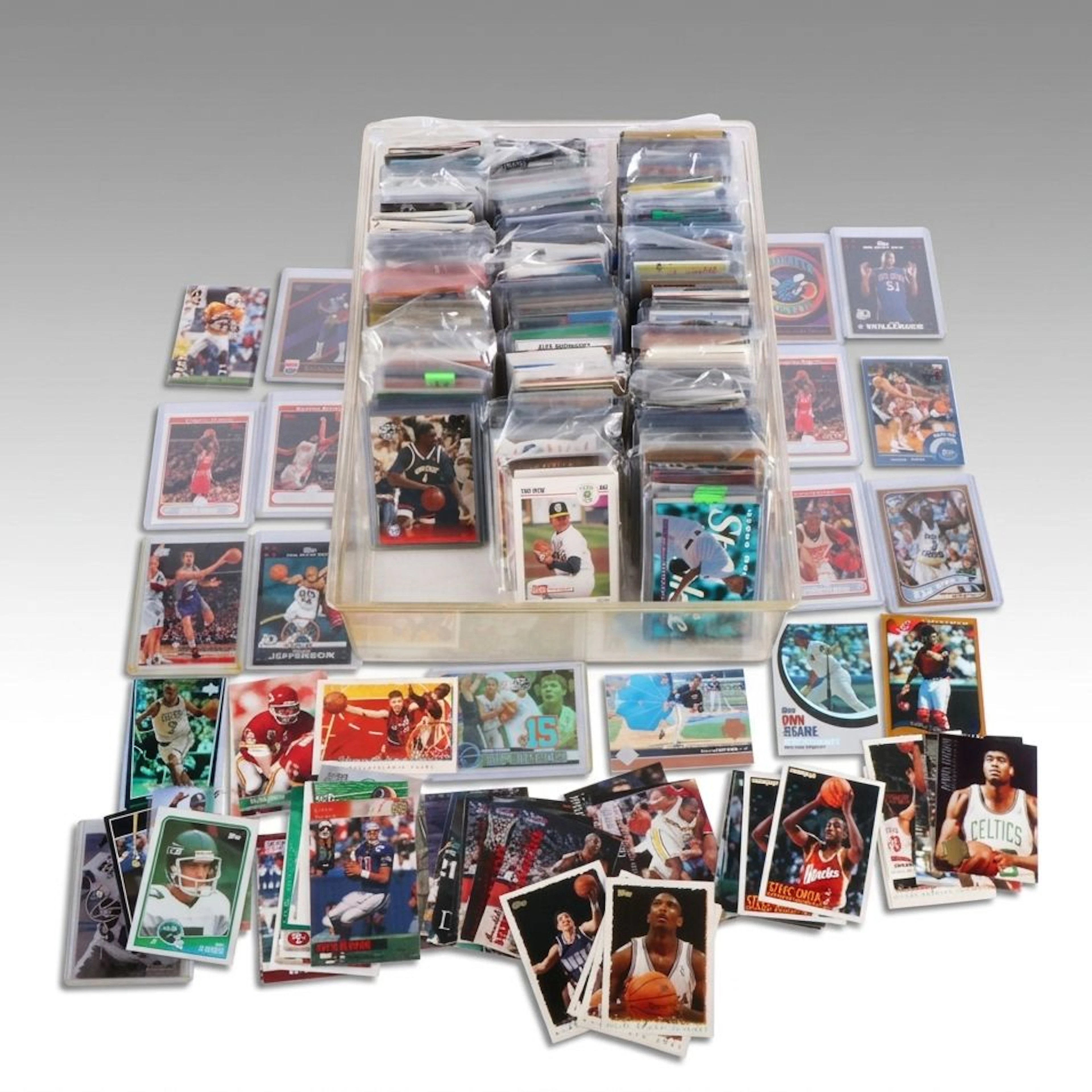 Large Group of 1990s to 2000s Baseball, Football and Basketball Cards