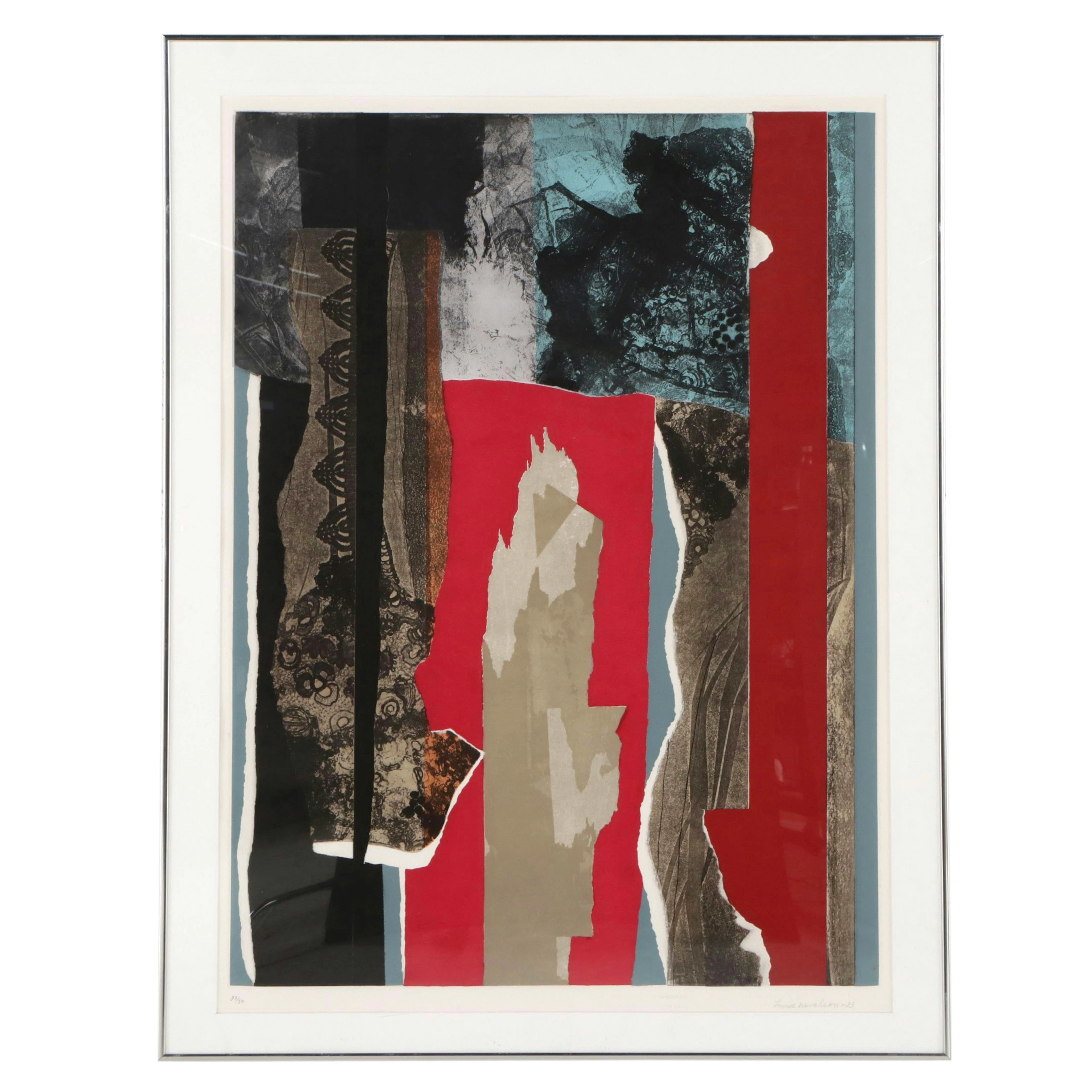 Louise Nevelson Etching with Aquatint "Reflections III," 1983