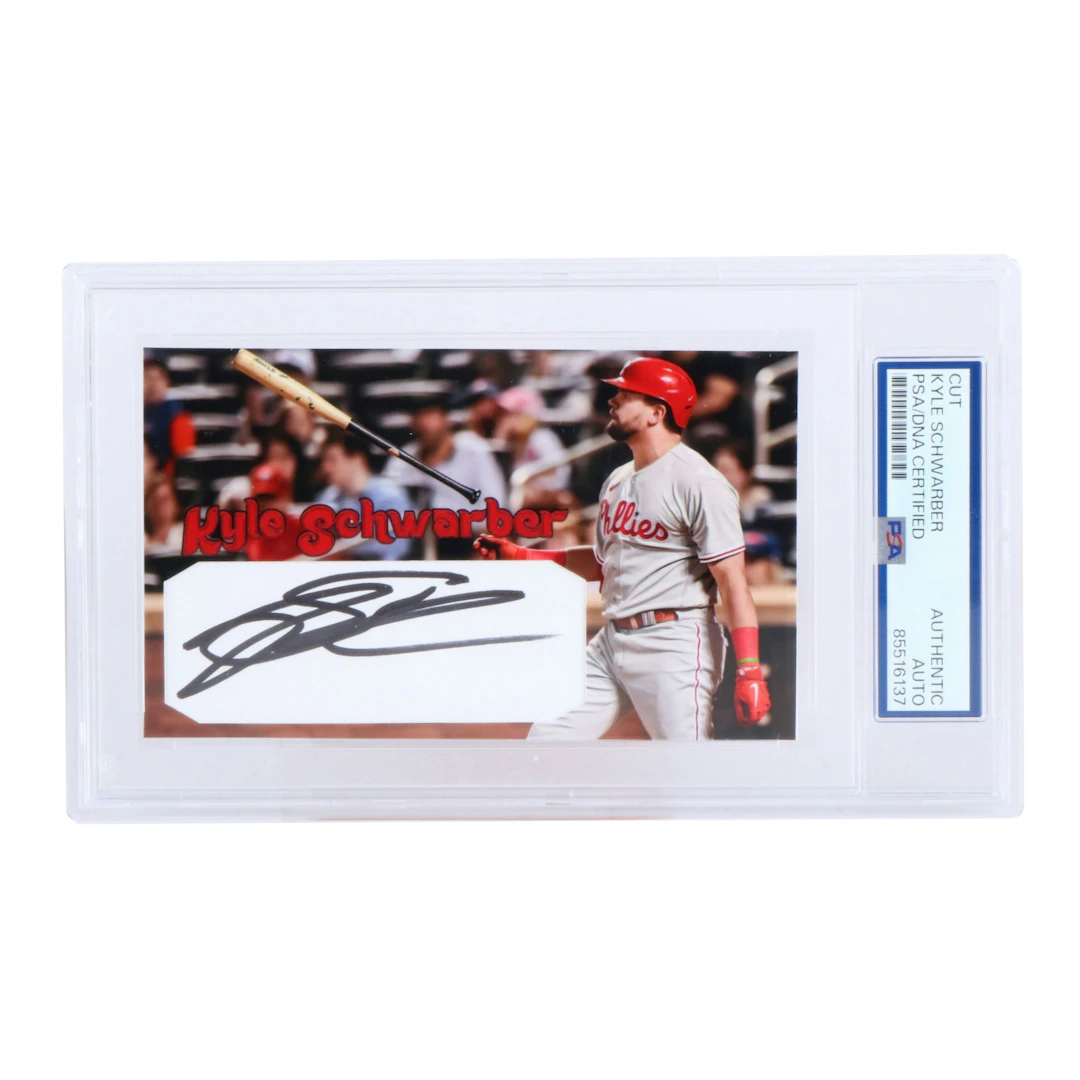 Kyle Schwarber Signed and Slabbed 1/1 Cut, PSA