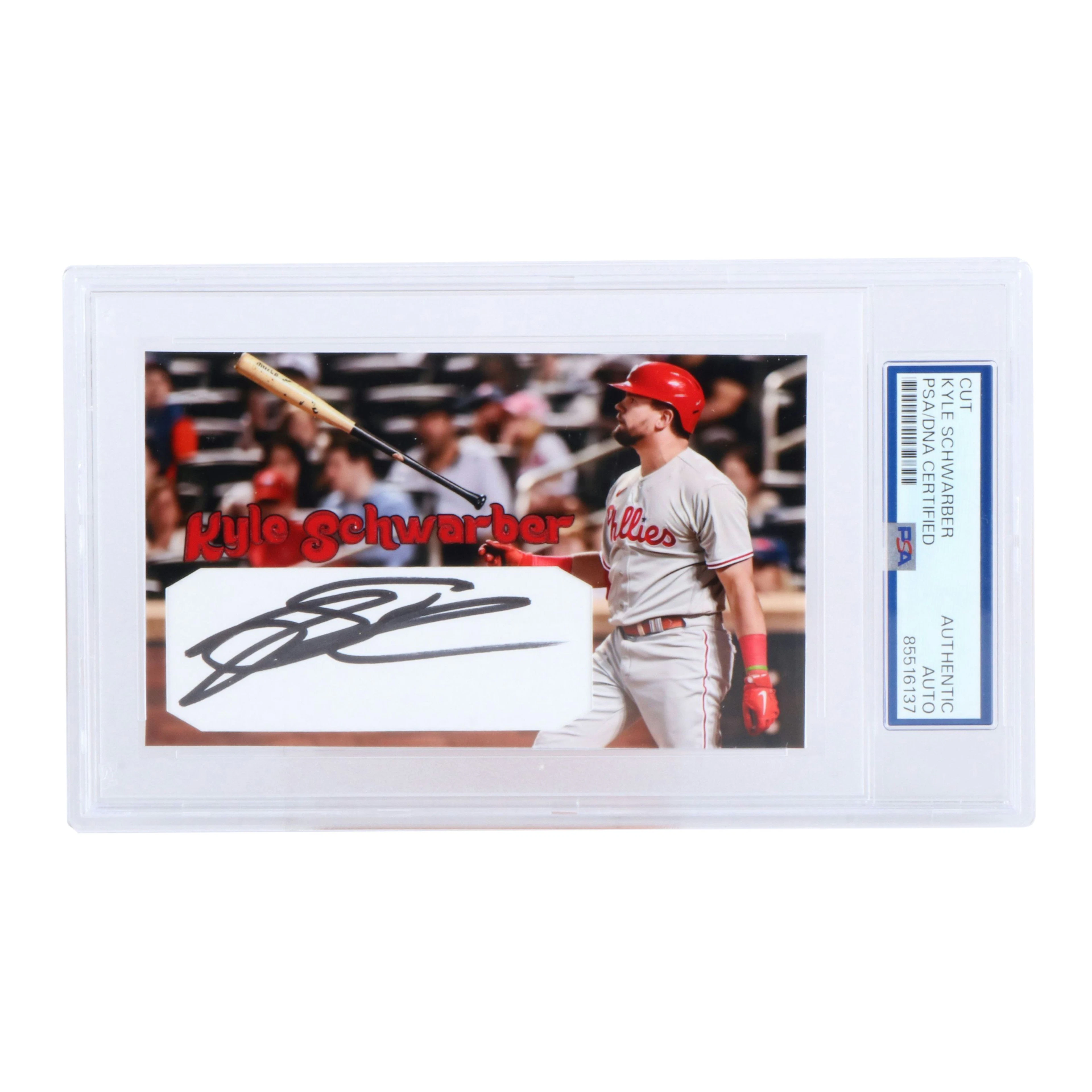 Kyle Schwarber Signed and Slabbed 1/1 Cut, PSA