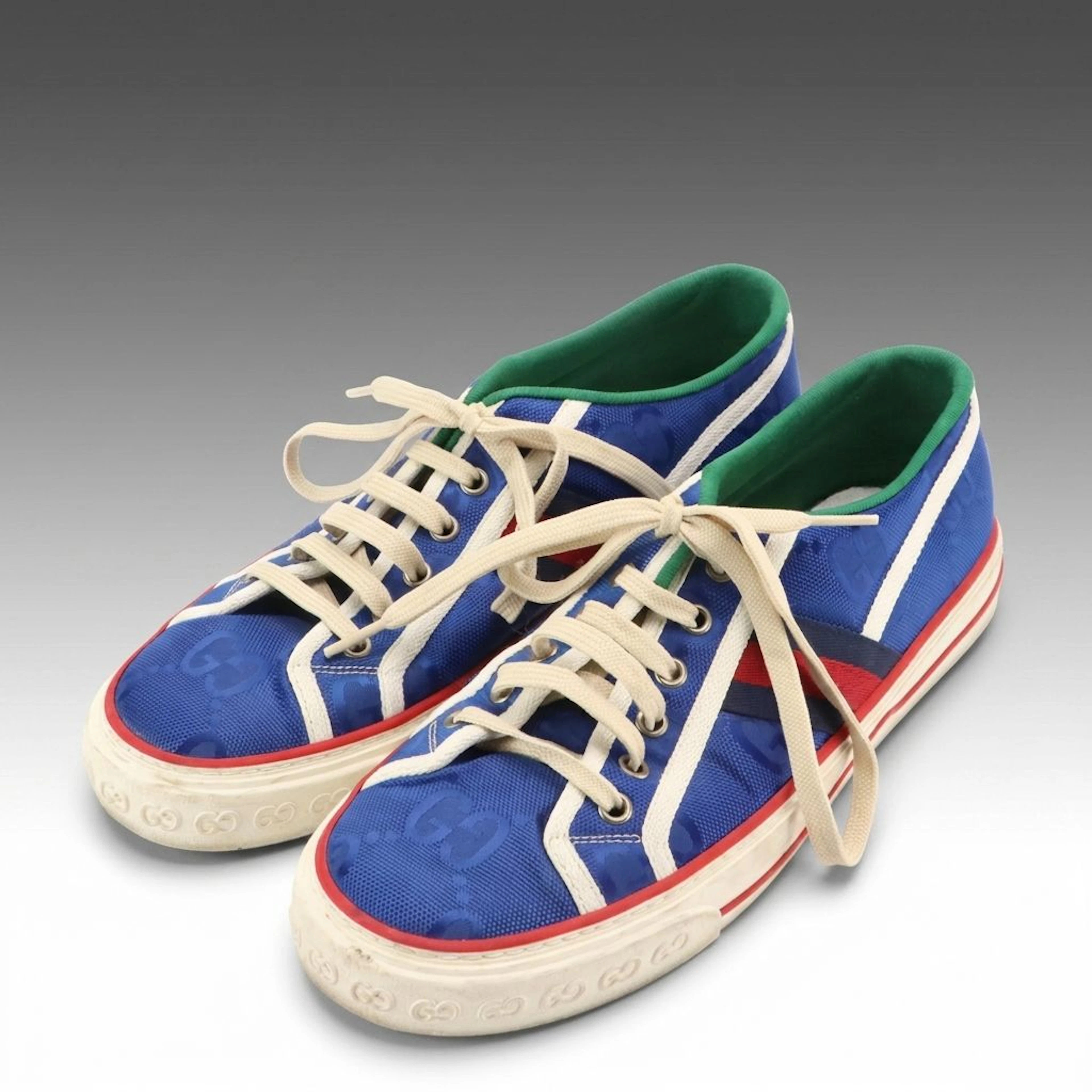 Men's Gucci 1977 Tennis Sneakers in Giant GG Nylon Jacquard Canvas