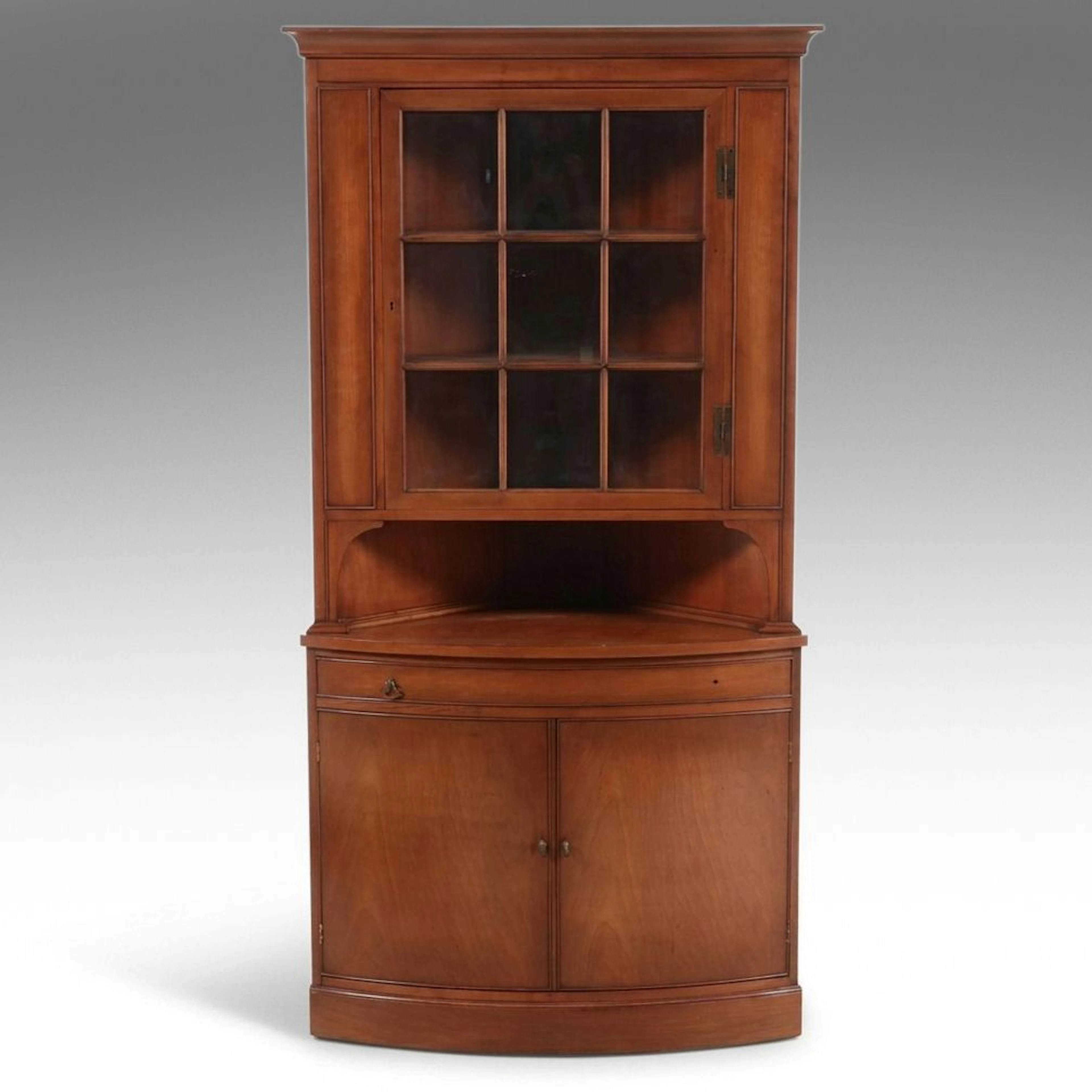 Morganton Federal Style Furniture Cherry Corner Cabinet, Mid-20th Century