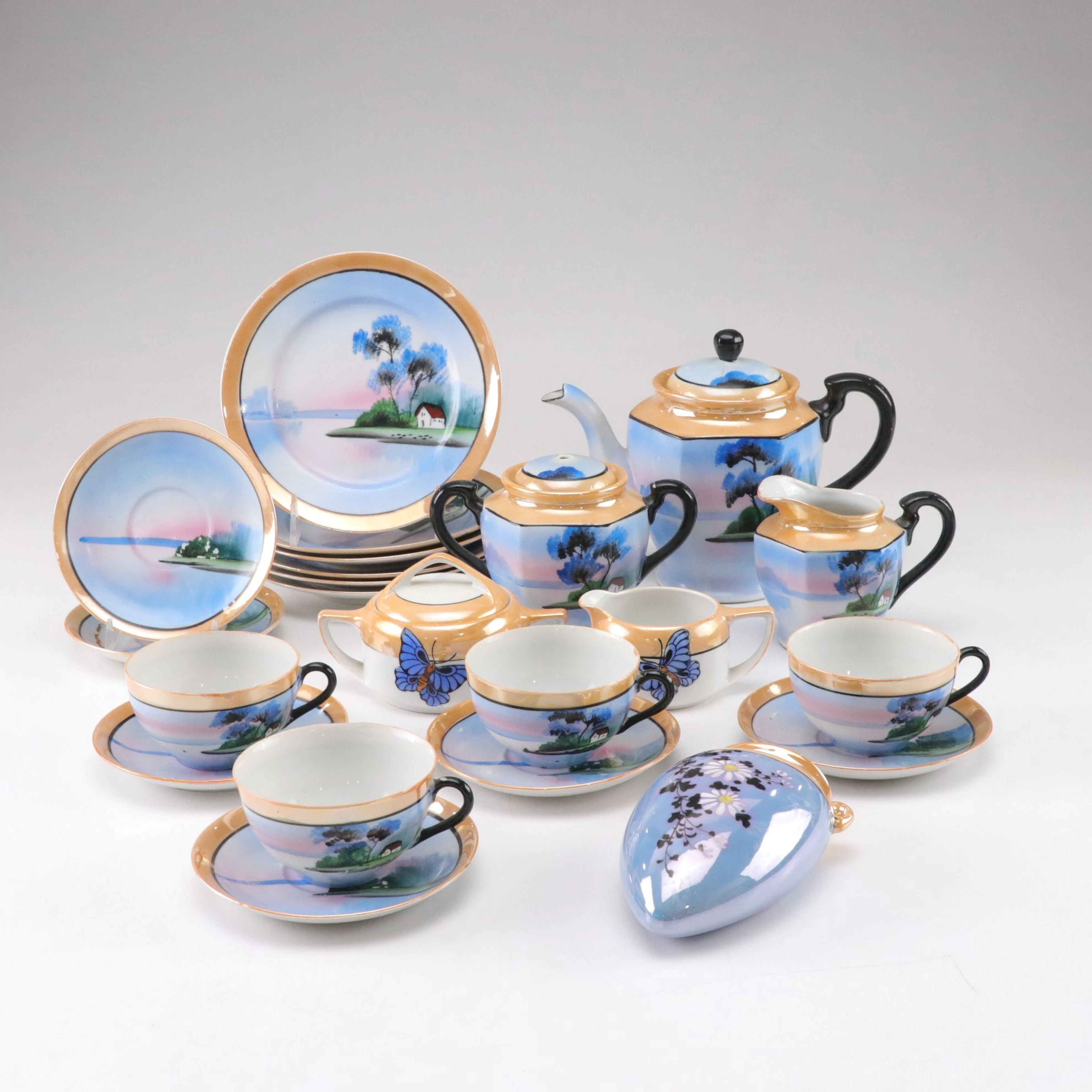 Tashiro Shoten & Nortake Teapot, Teacups, Saucers, Plates, & More