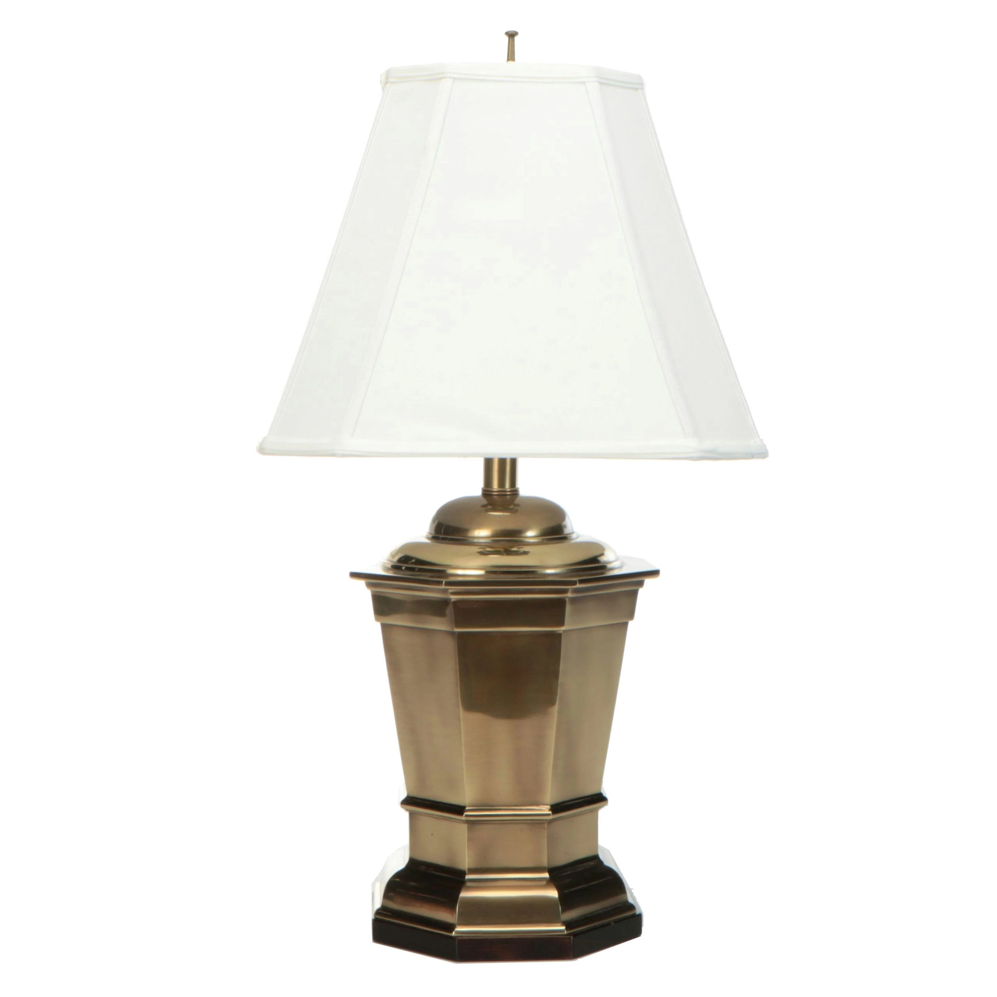 Frederick Cooper Hexagonal Brass Resin Footed Table Lamp, 1986