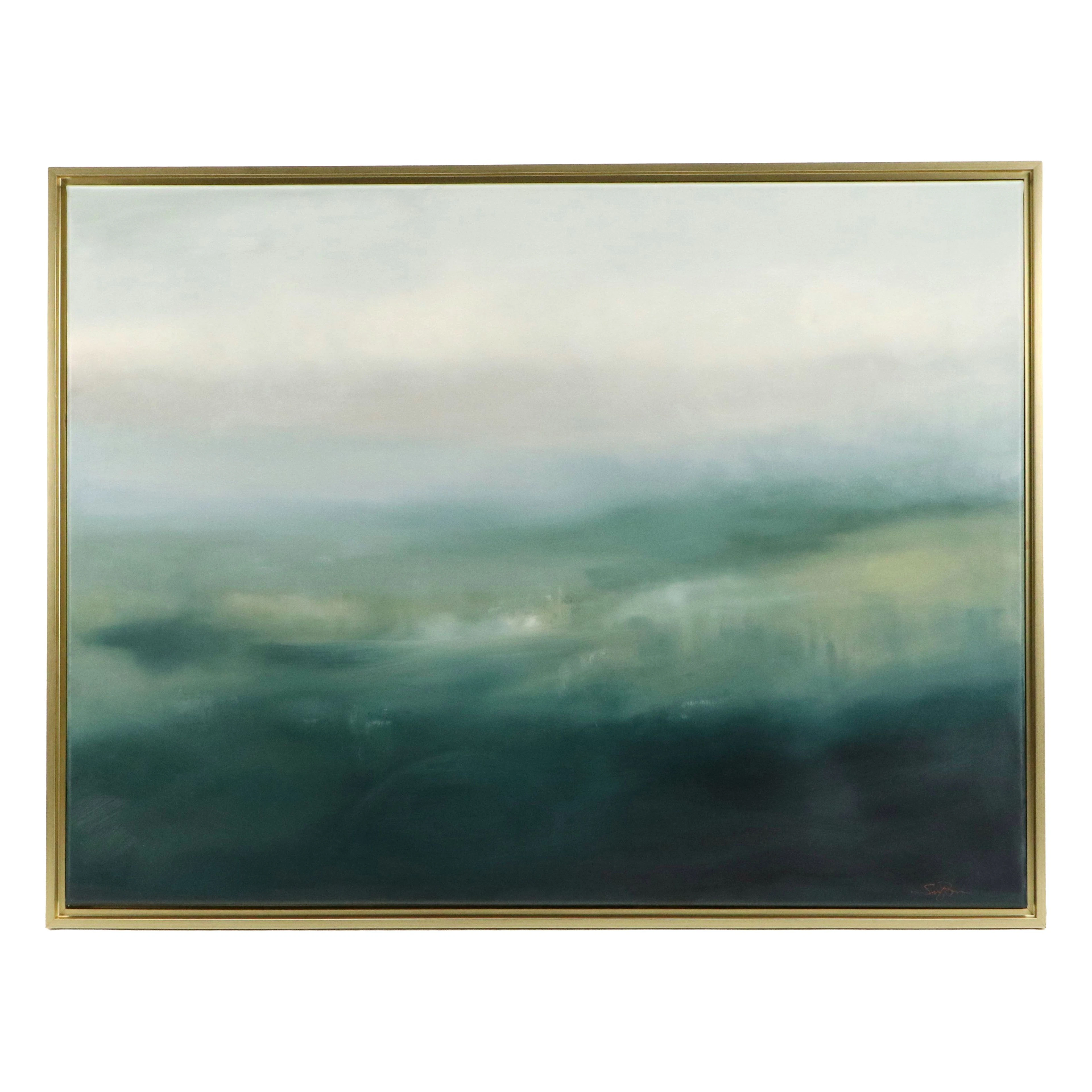 Sarah Brown Abstract Oil Painting "Emerald Expanse"