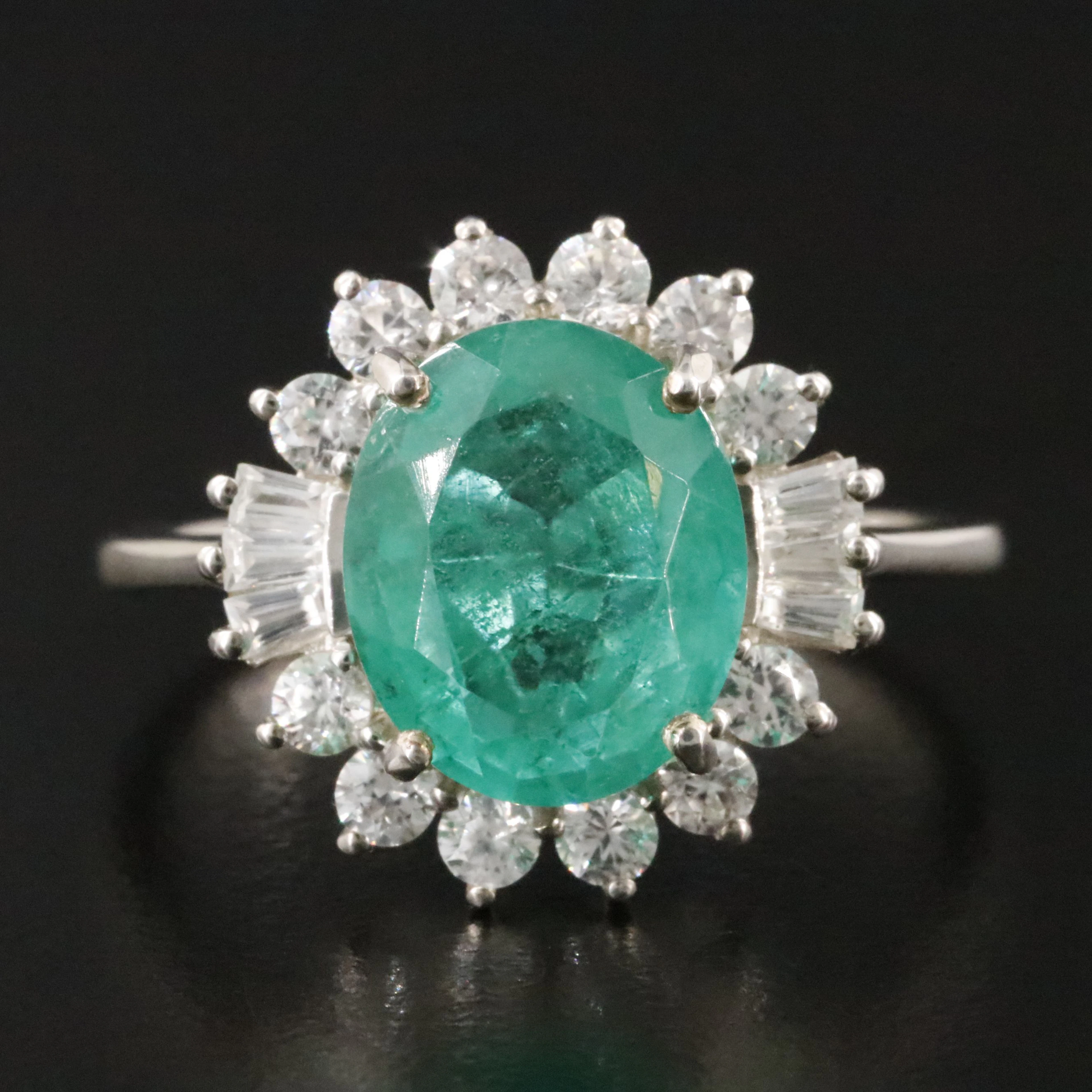 Sterling Beryl Triplet and White Zircon Ring
