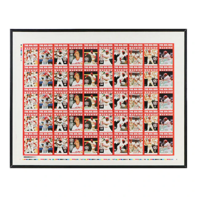 2000 Klosterman Baking Uncut Sheet of Fifty Cincinnati Reds Baseball Cards