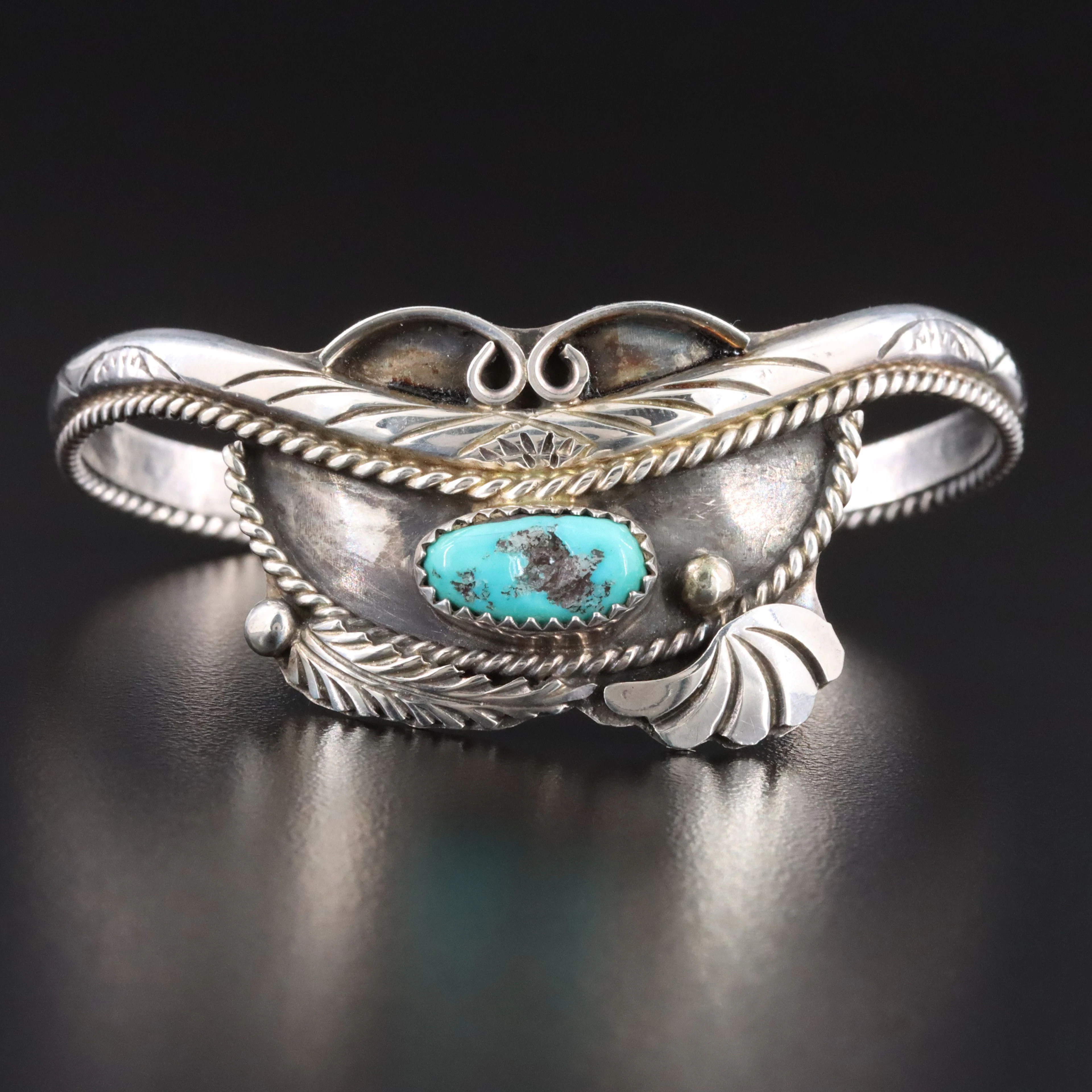 Justin Morris Navajo Diné Sterling Turquoise Bracelet