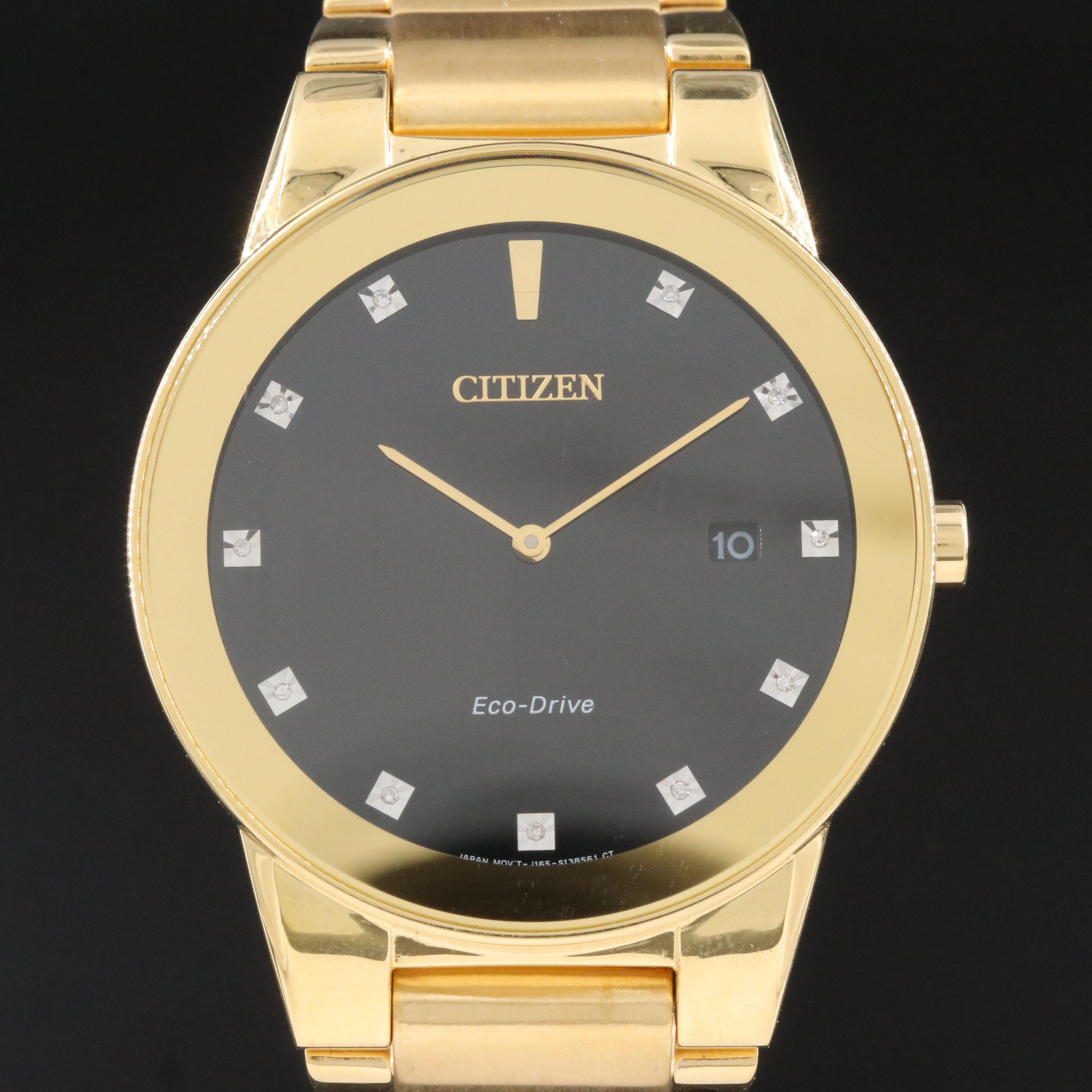 Citizen Eco Drive J165 Axiom Stainless Steel and Diamond Dial Watch