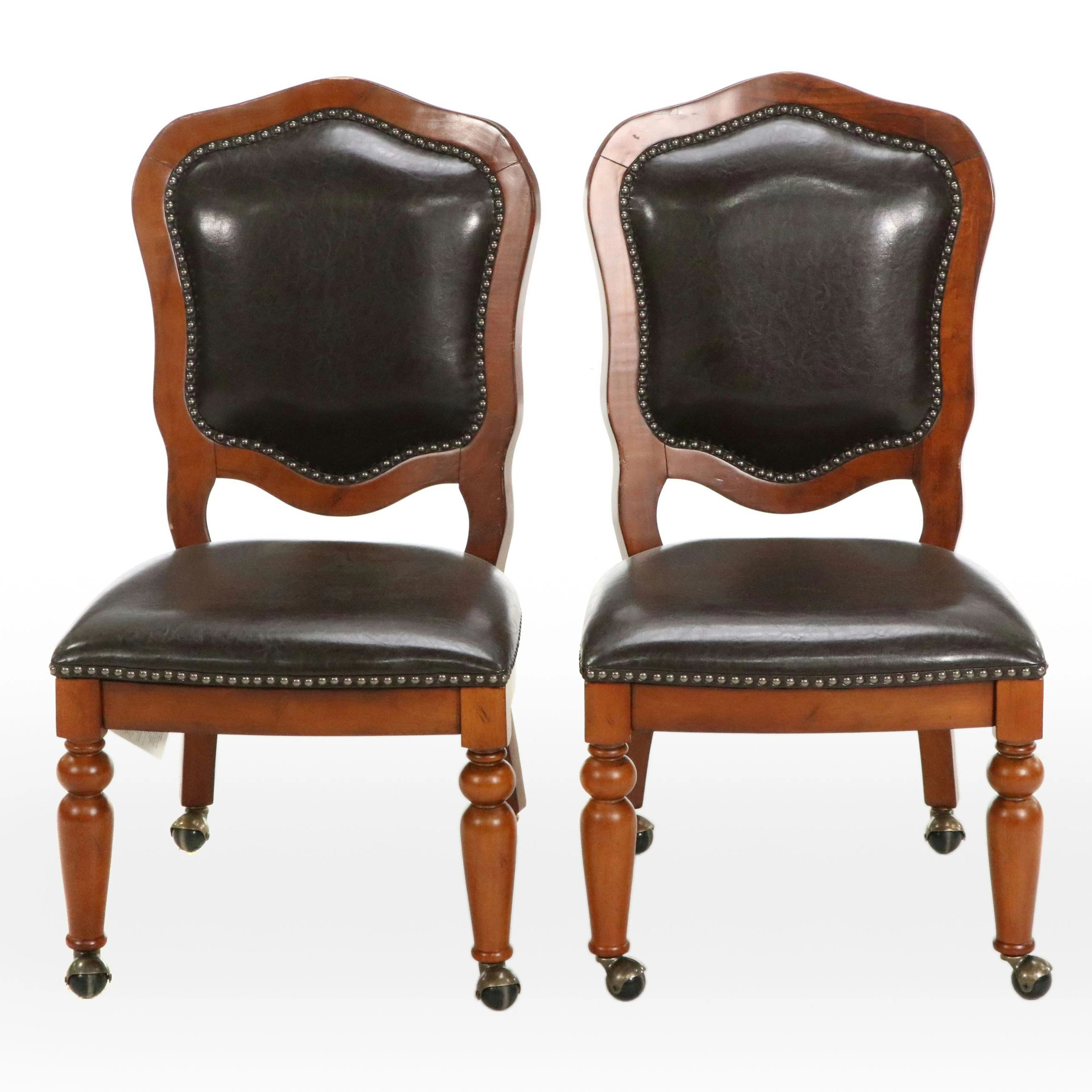 Pair of Sunset Trading "Bellagio" Side Chairs on Casters