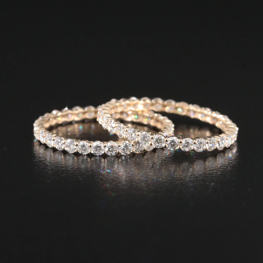 14K 1.85 CTW Diamond Stacking Eternity Bands