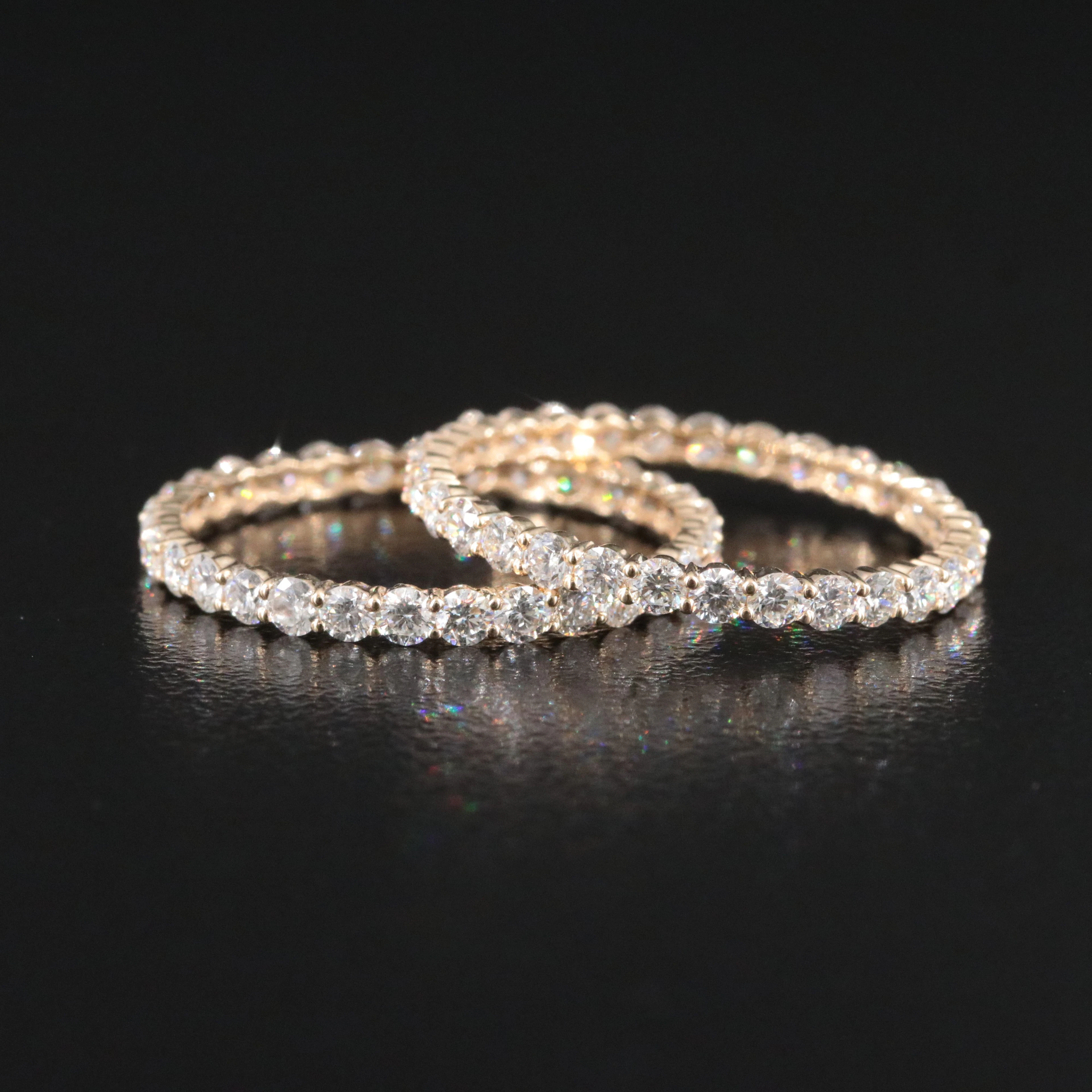 14K 1.85 CTW Diamond Stacking Eternity Bands