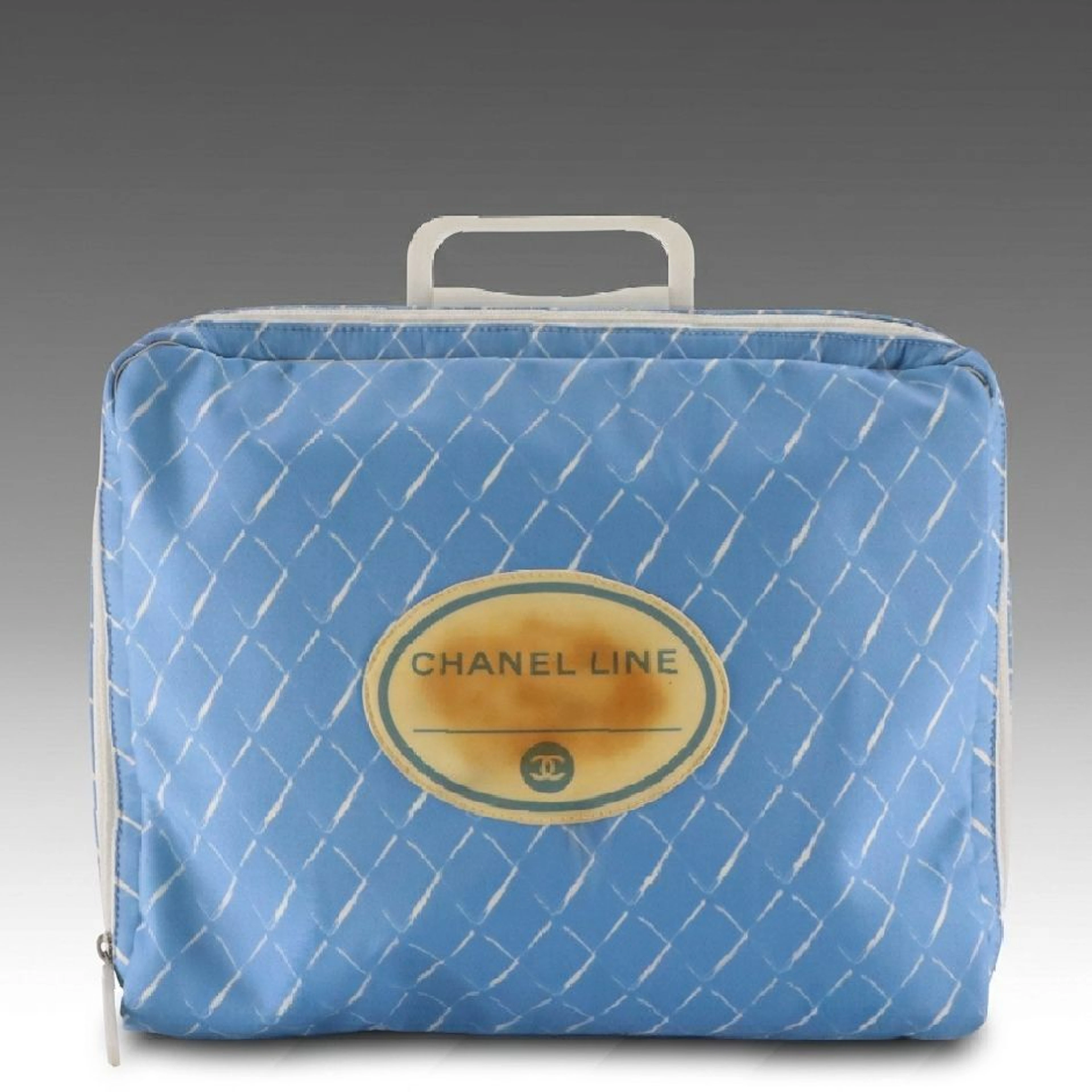 Chanel Line Air Travel Bag in Baby Blue Printed Nylon