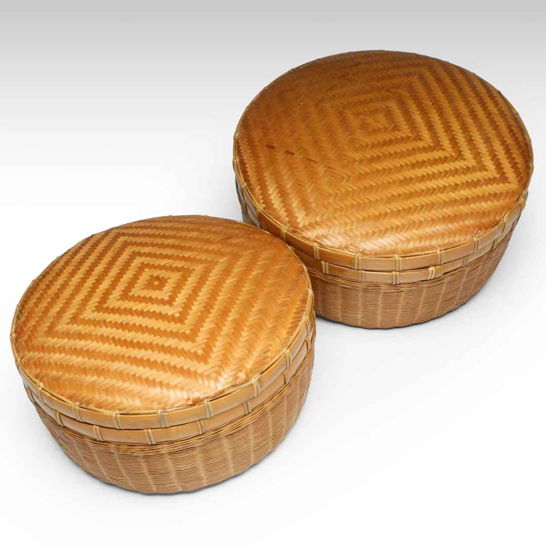 Chinese Handwoven Nesting Baskets, Mid to Late 20th Century