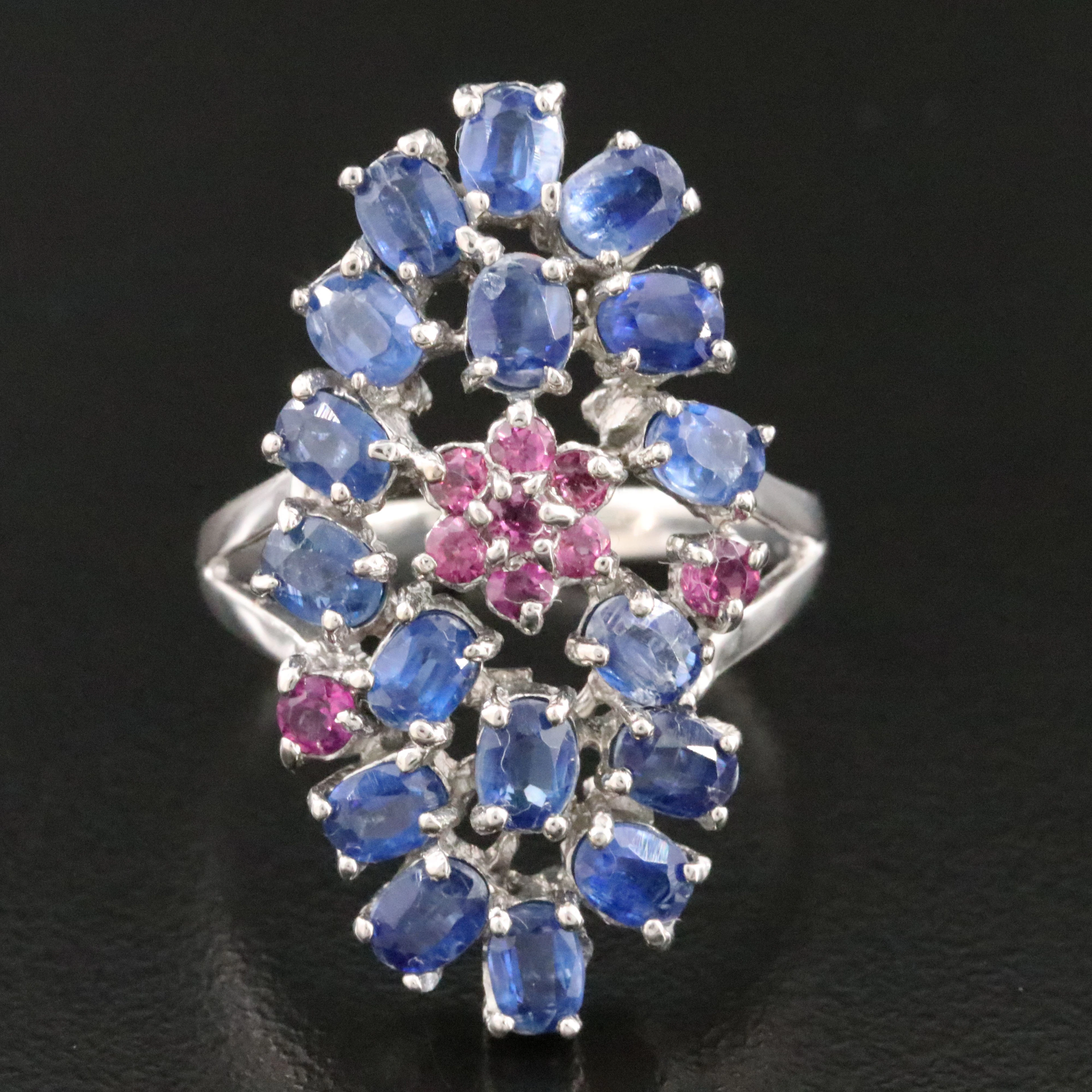 Sterling Kyanite and Amethyst Ring