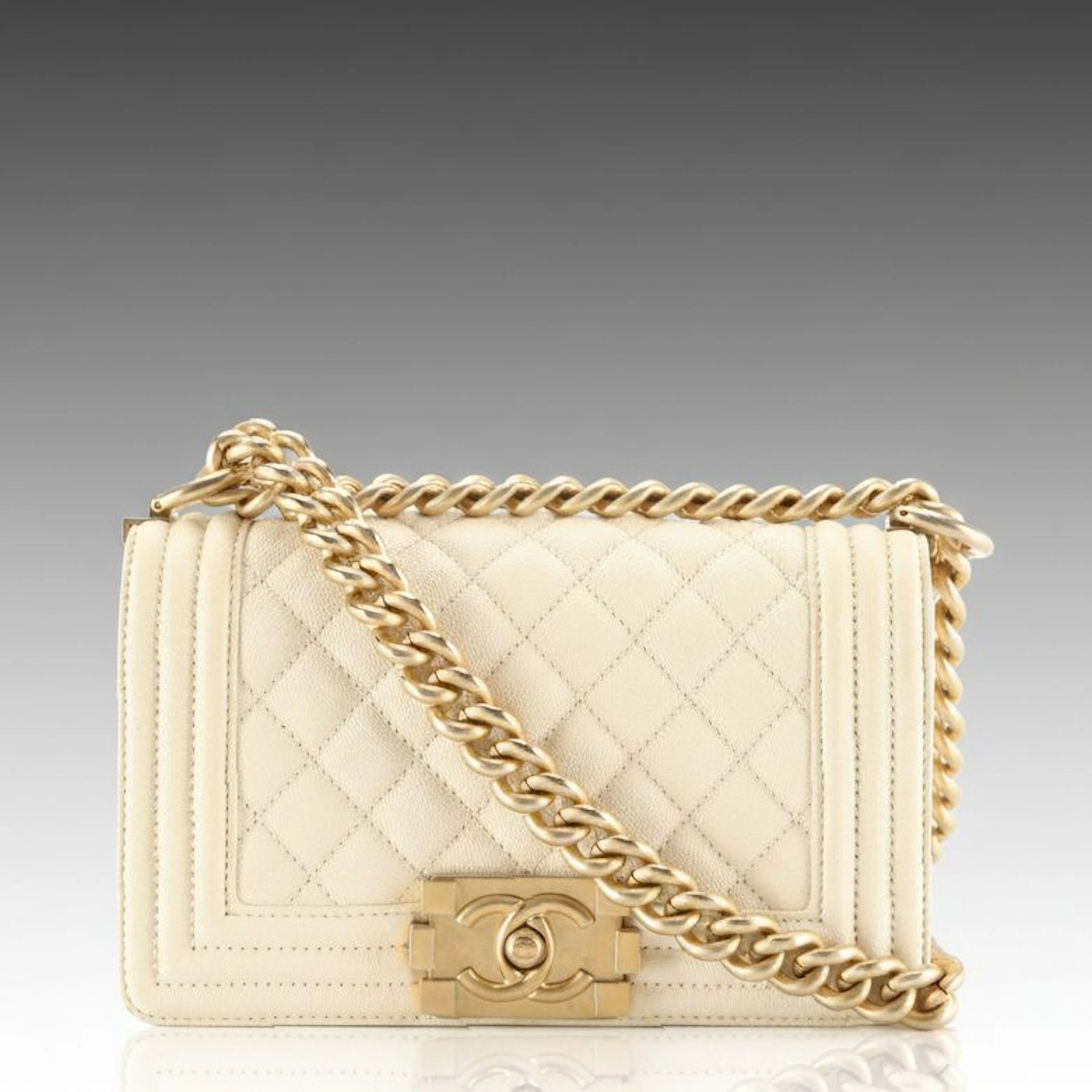 Chanel Matelassé Caviar Leather Small Boy Flap Bag with Box