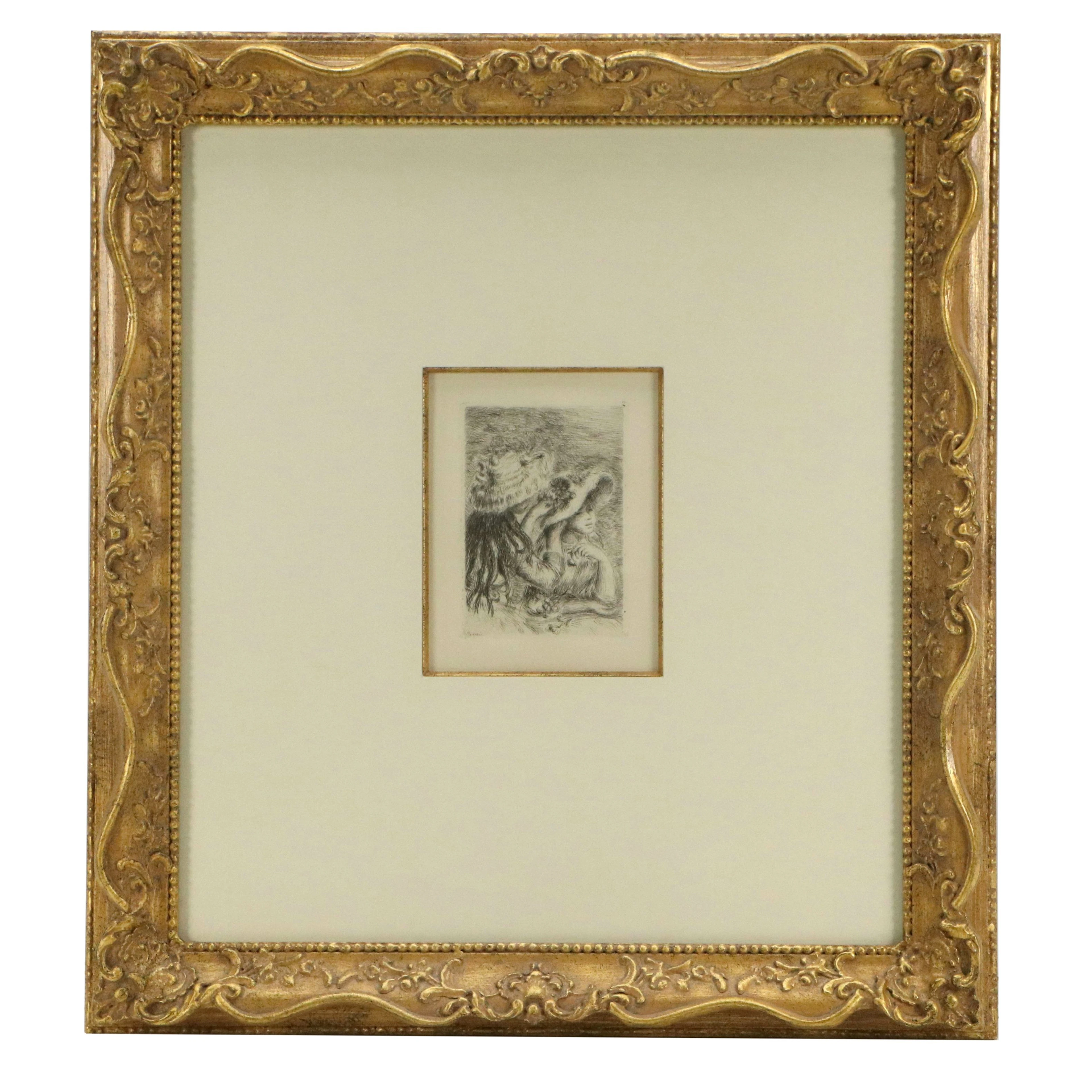 After Pierre-Auguste Renoir Etching "Le Chapeau Épinglé," Circa 1894