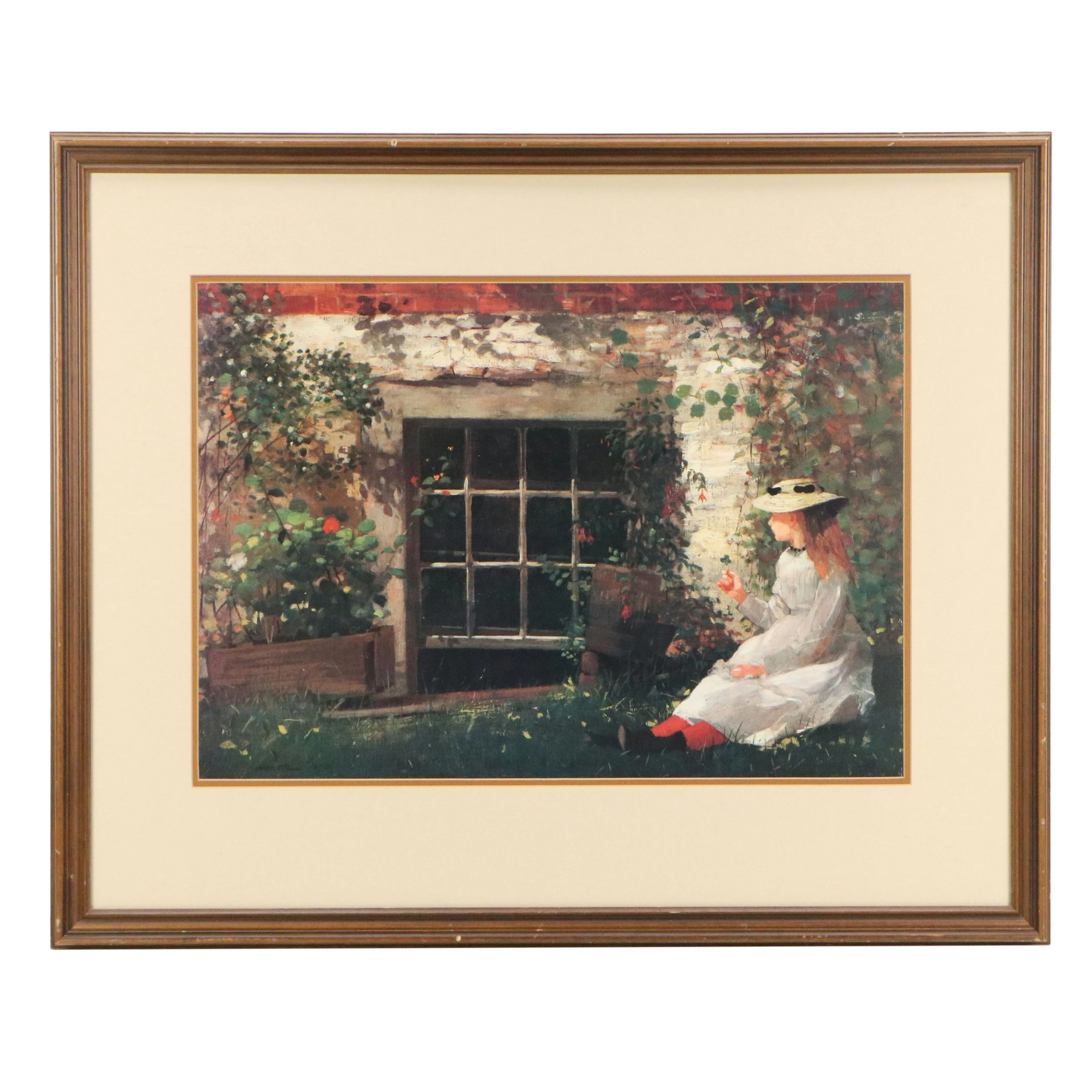 Offset Lithograph After Winslow Homer "The Four-Leaf Clover," Late 20th Century