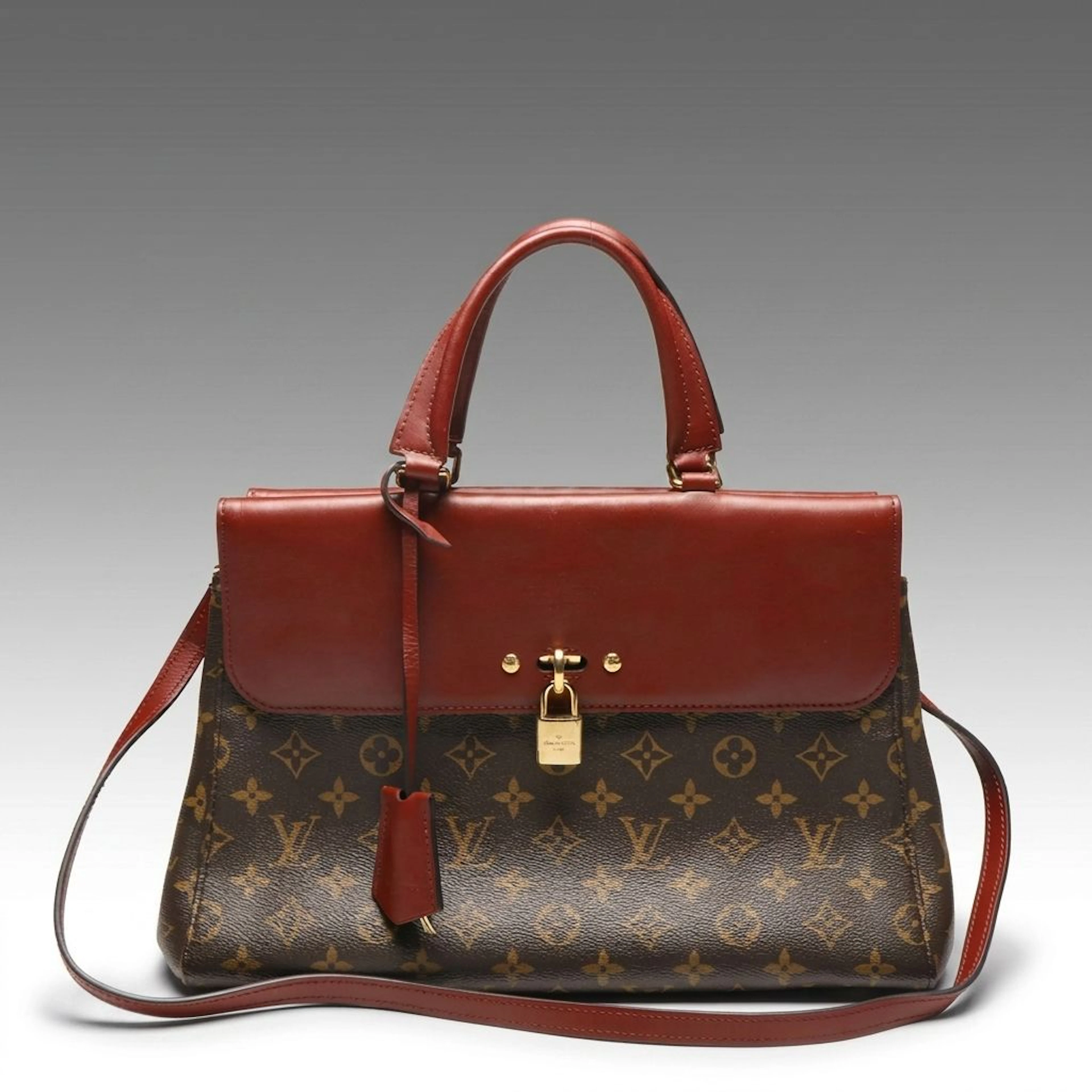 Louis Vuitton Venus Two-Way Satchel Tote in Monogram Canvas and Raisin Leather
