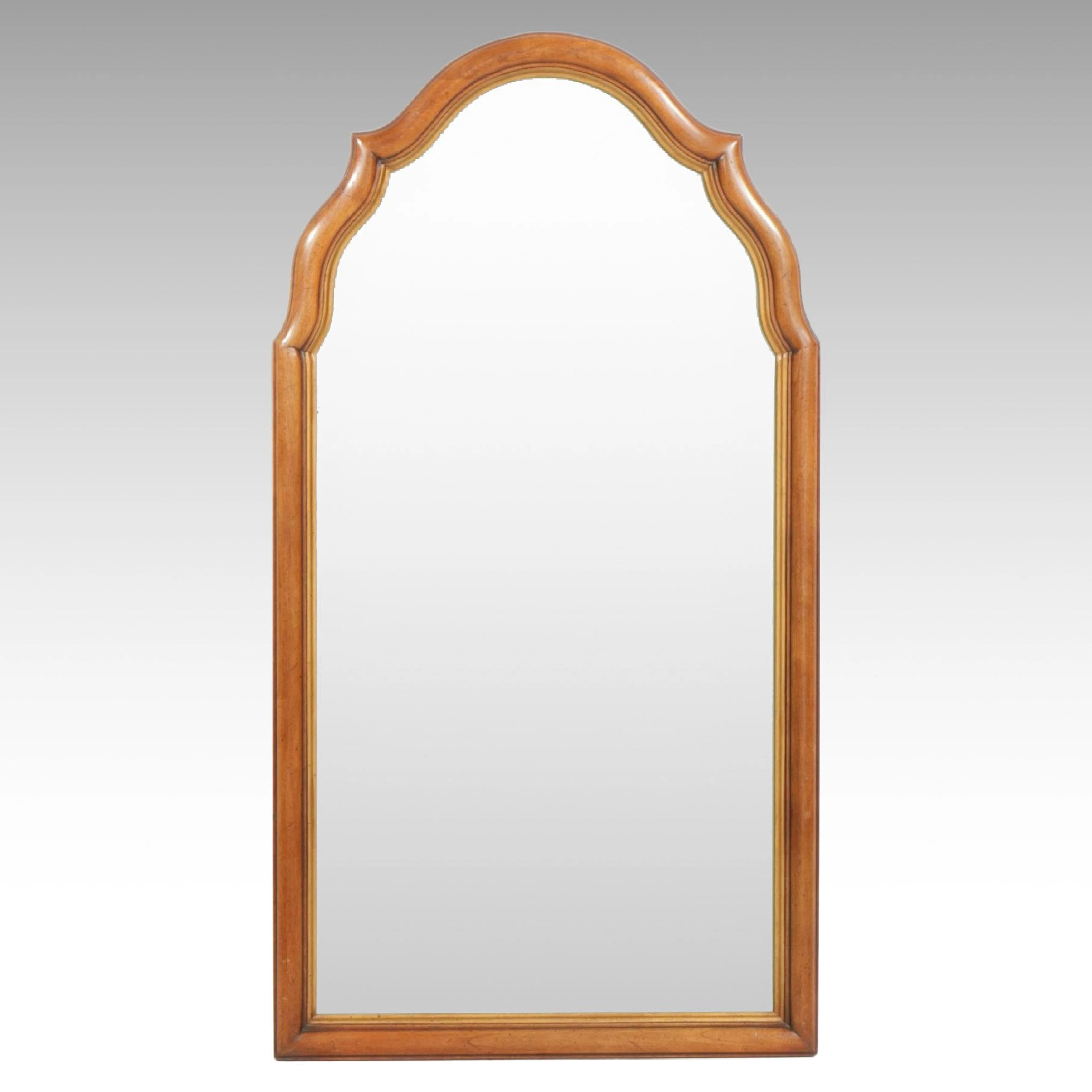 Statton Scalloped Arch Wall Mirror in Oxford Antique Cherry Finish, 1970s